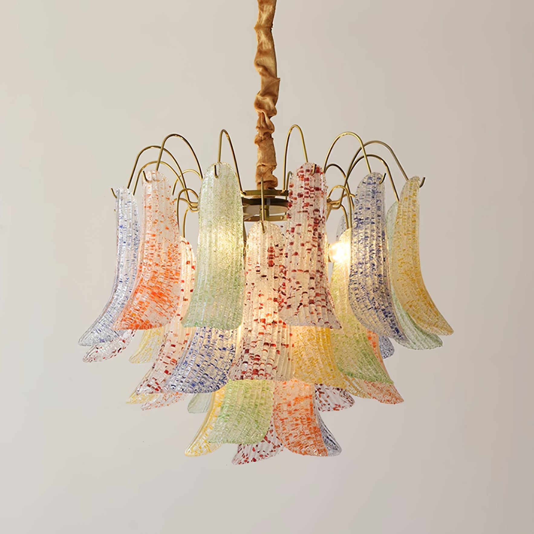 Chandelier Murano Glass 19.7 in Colorful Ceiling Lighting Dining Room Decorative Multi Bulb Hanging Fixture | Thomler