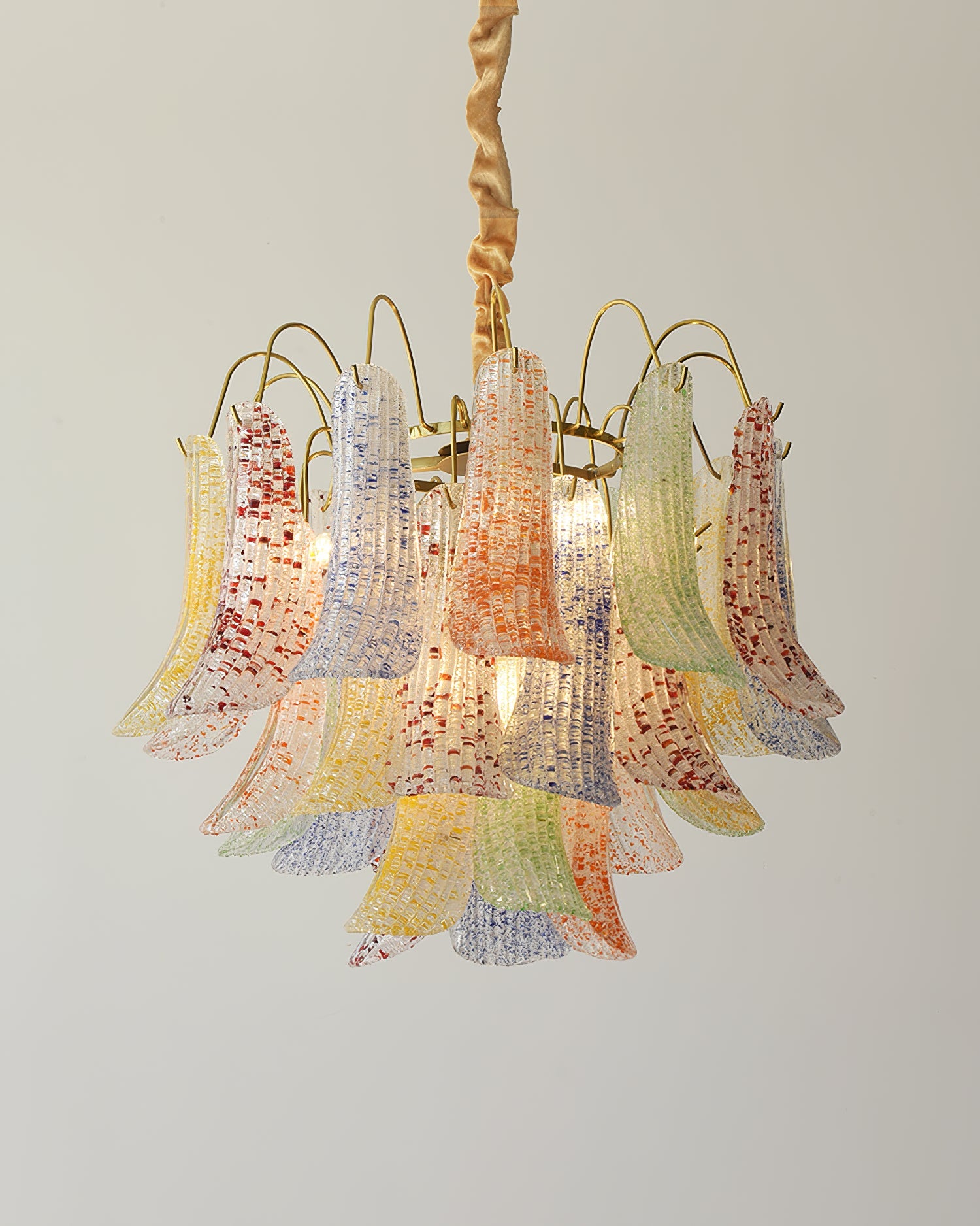 Chandelier Murano Glass 19.7 in Colorful Ceiling Lighting Dining Room Decorative Multi Bulb Hanging Fixture | Thomler