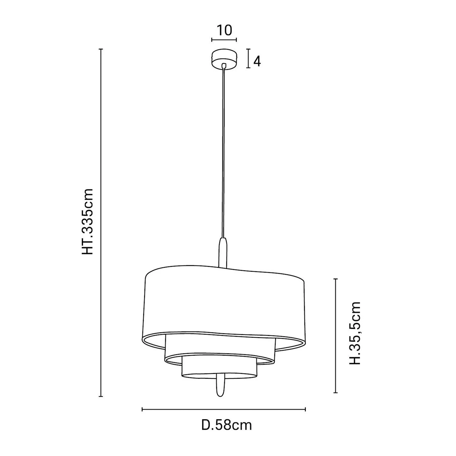 Pendant Light Fabric Wood 58.0 cm Beige Dining Room Japandi Wabi Sabi Hanging Ceiling Lamp Adjustable E27 | Thomler