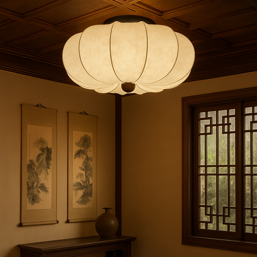 Ceiling Lamp Silk Fabric E27 White 10.0 to 15.0 m² Living Room Bedroom Hallway Flush Mount Light | Thomler