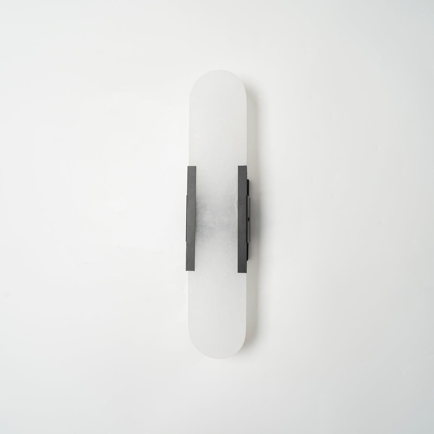 Melange Elongated Alabaster Wall Lamp 13.8 in White Brass Indoor Lighting Decorative Modern Sconce | Thomler