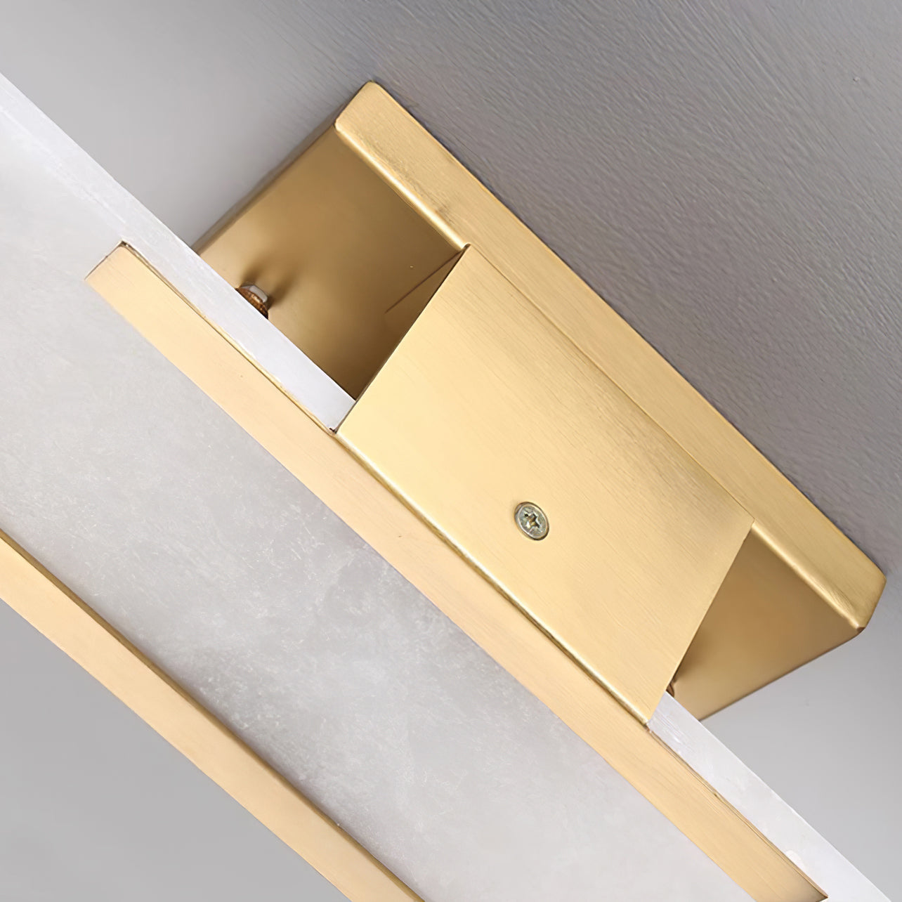 Melange Elongated Alabaster Wall Lamp 13.8 in White Brass Indoor Lighting Decorative Modern Sconce | Thomler