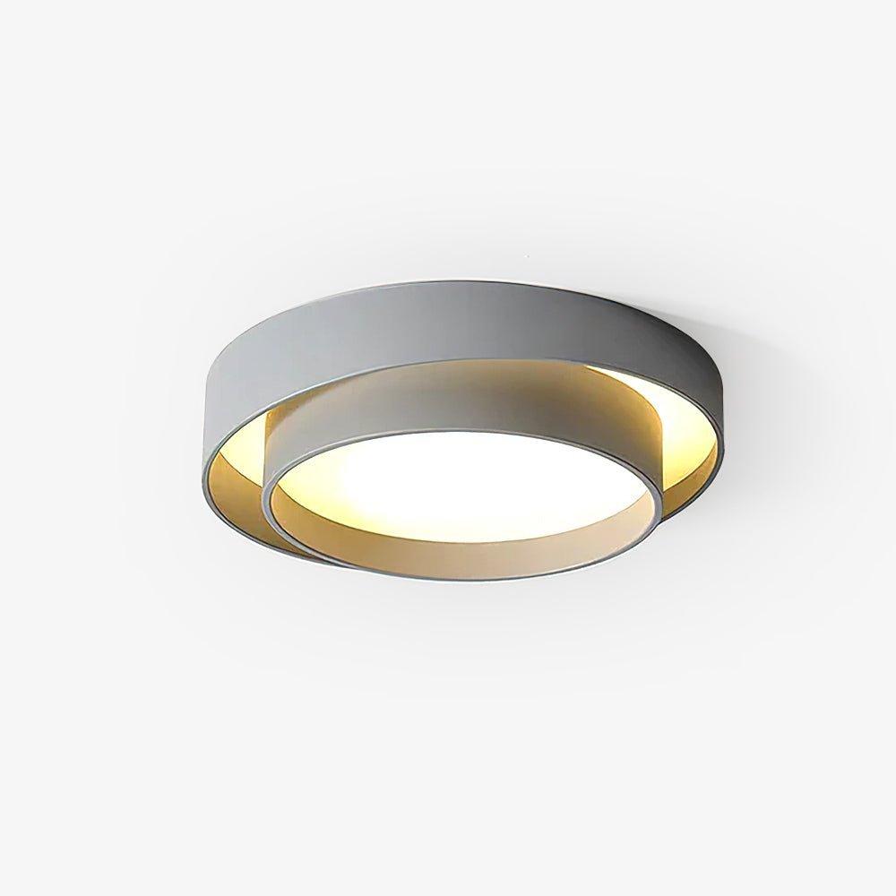 Modern Layered Drum Flush Mount Ceiling Light with Integrated LED for Living Room & Bedroom | Thomler