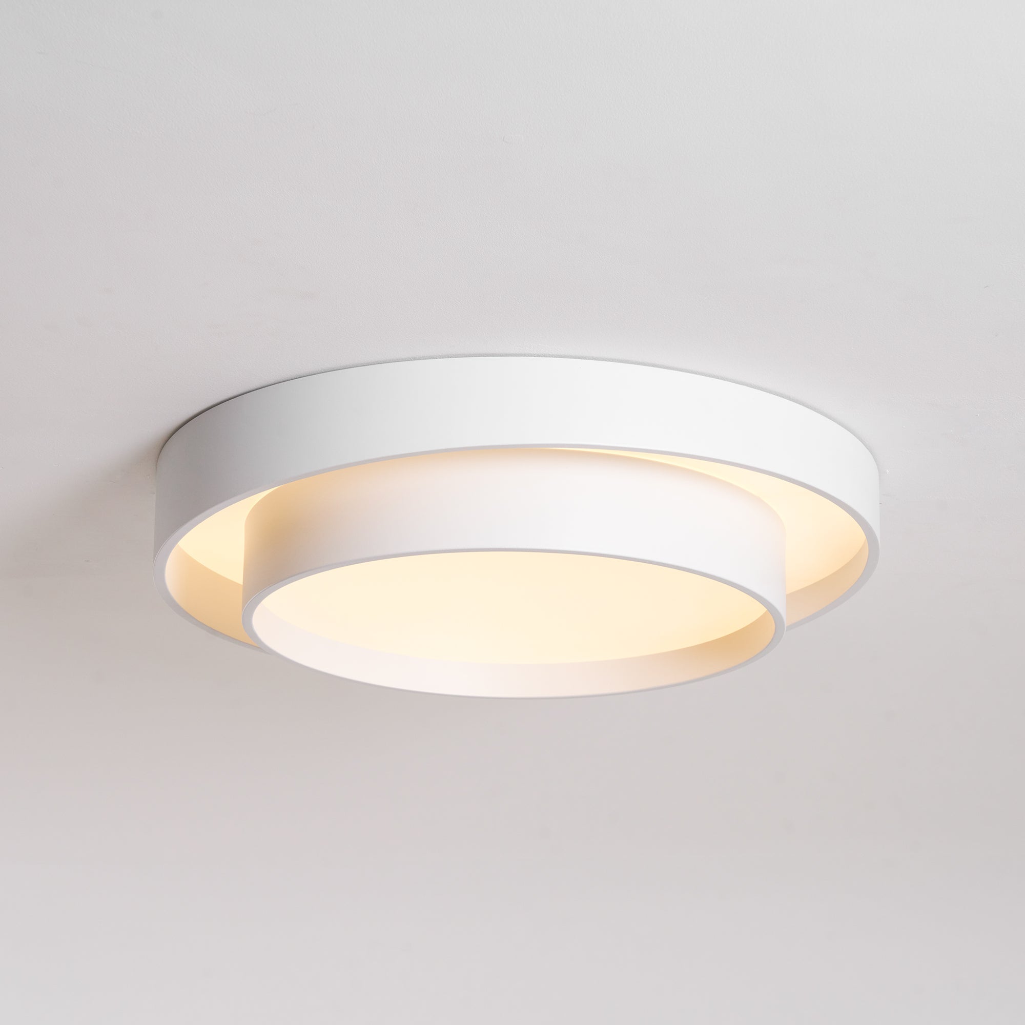 Ceiling Light Metal Integrated LED 40.0 cm White Modern Living Room Bedroom Flush Mount Lamp | Thomler