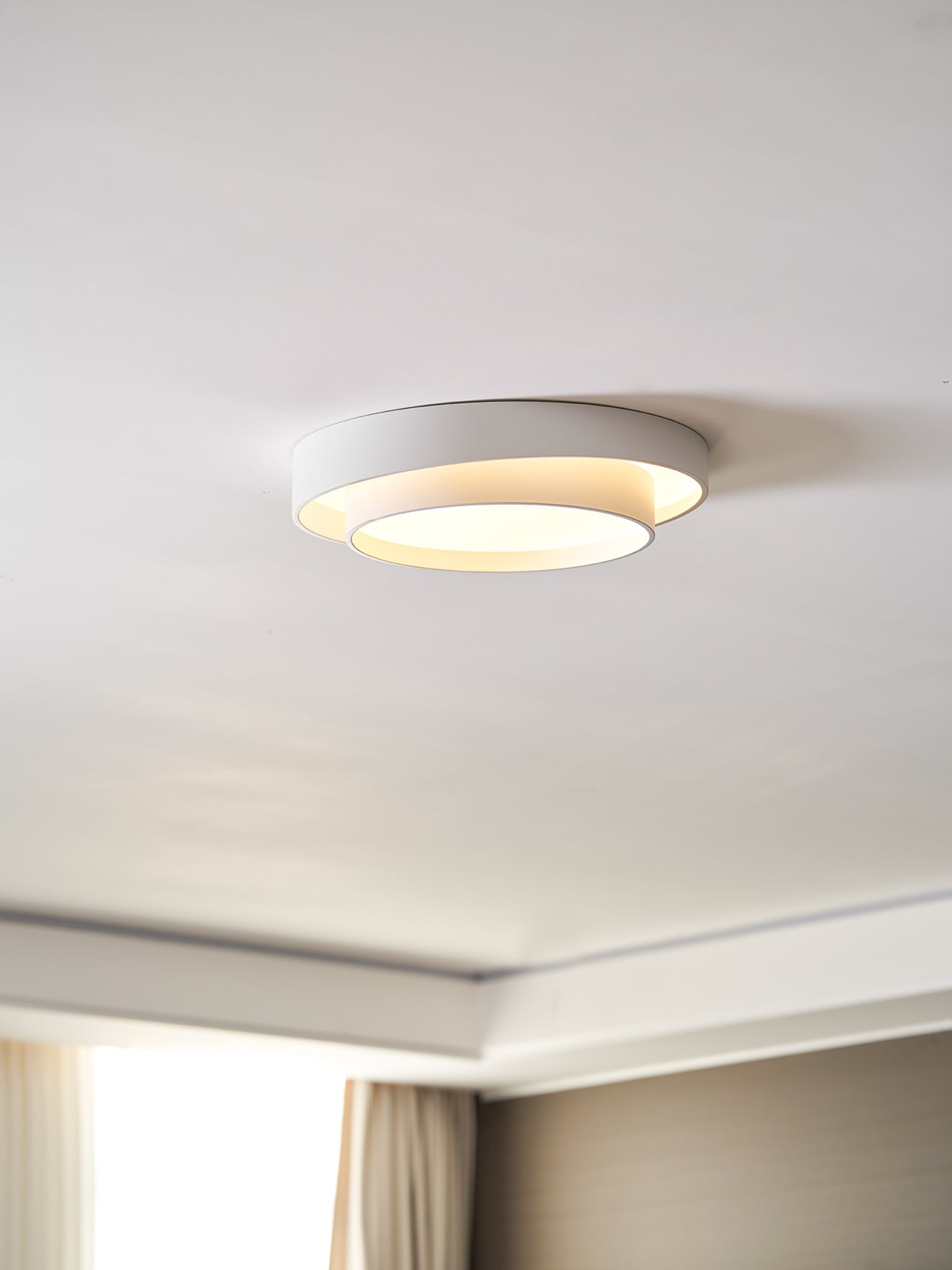Modern LED Ceiling Light 15.7 in Flush Mount Living Room Bedroom Minimalist Acrylic Fixture | Thomler