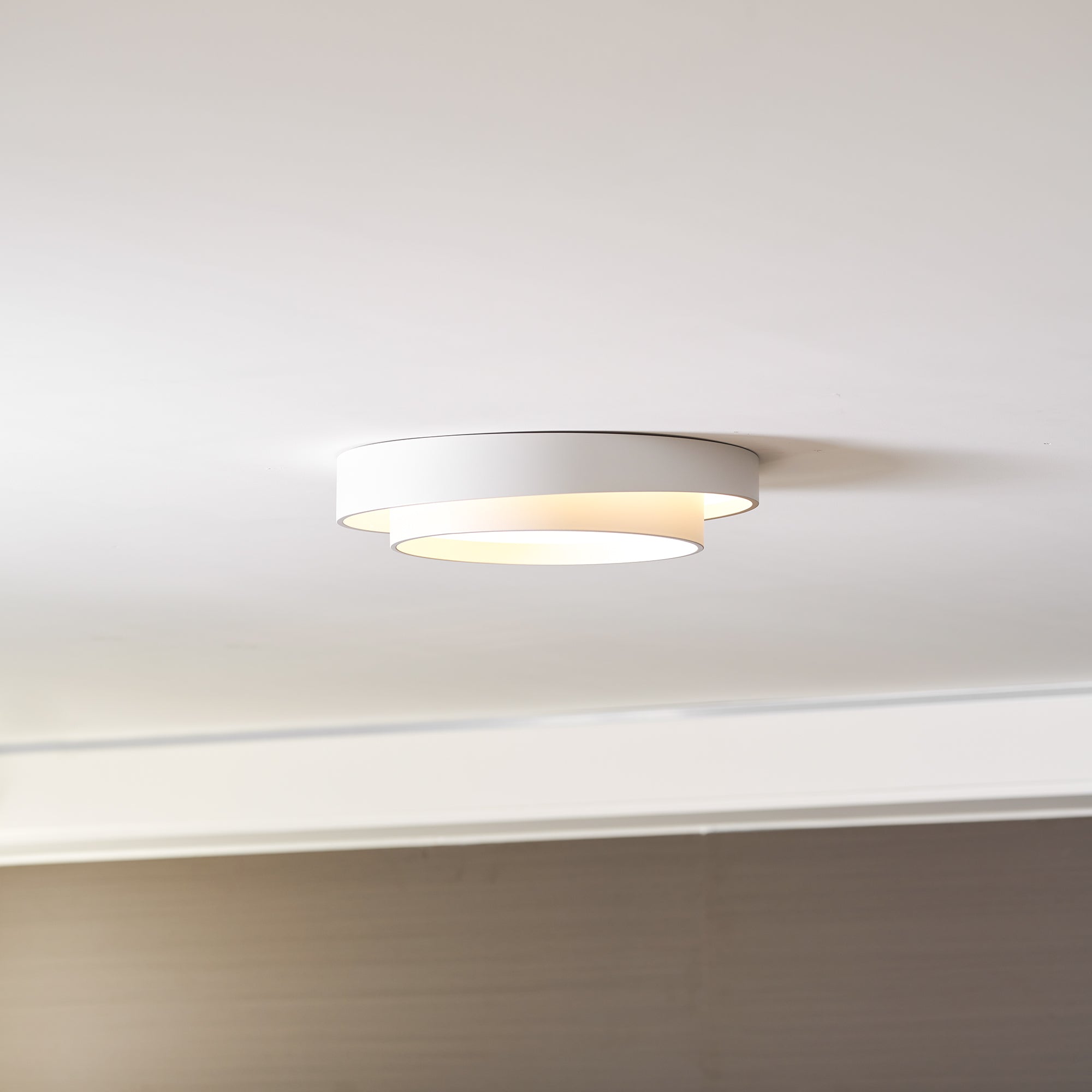 Modern LED Ceiling Light 15.7 in Flush Mount Living Room Bedroom Minimalist Acrylic Fixture | Thomler