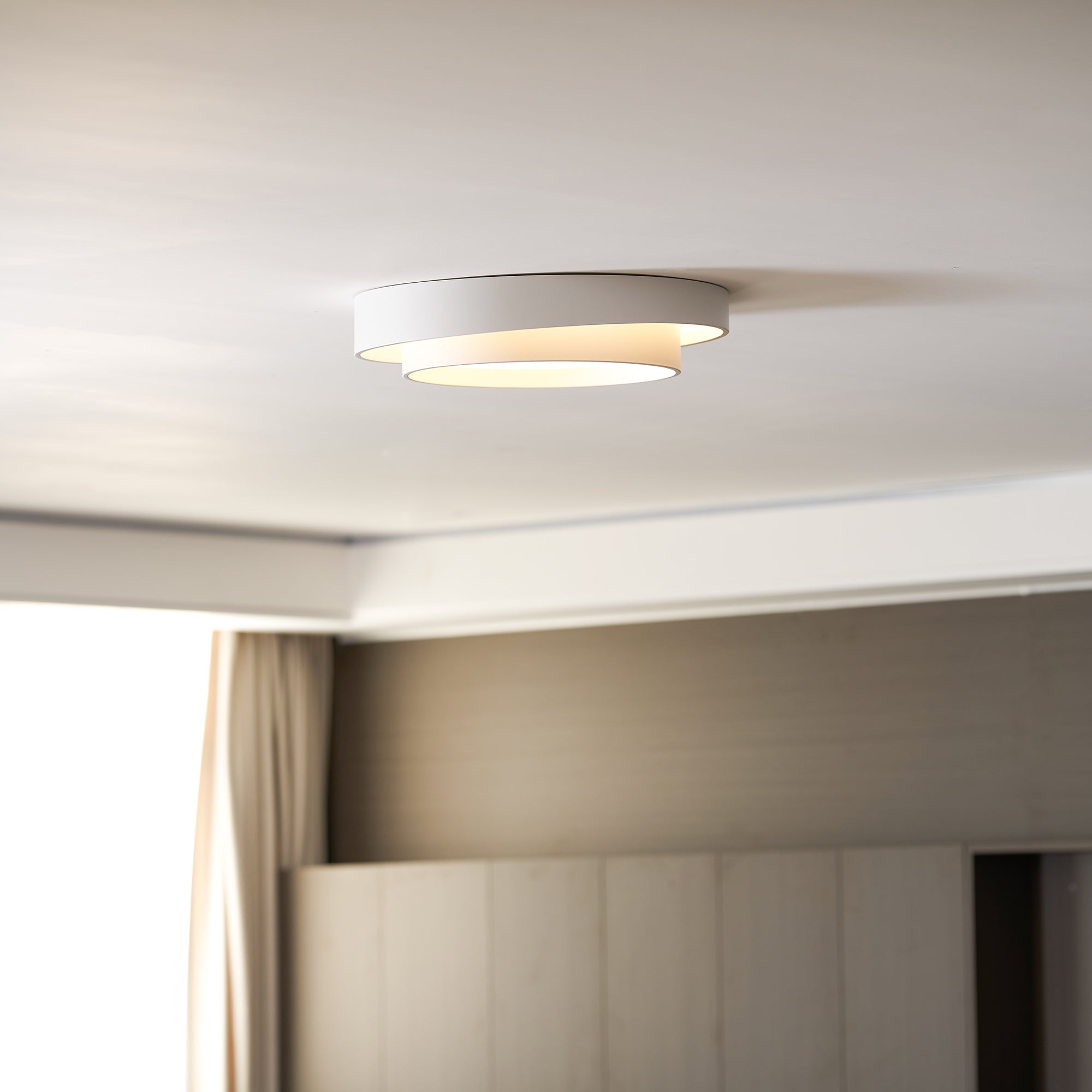 Modern LED Ceiling Light 15.7 in Flush Mount Living Room Bedroom Minimalist Acrylic Fixture | Thomler