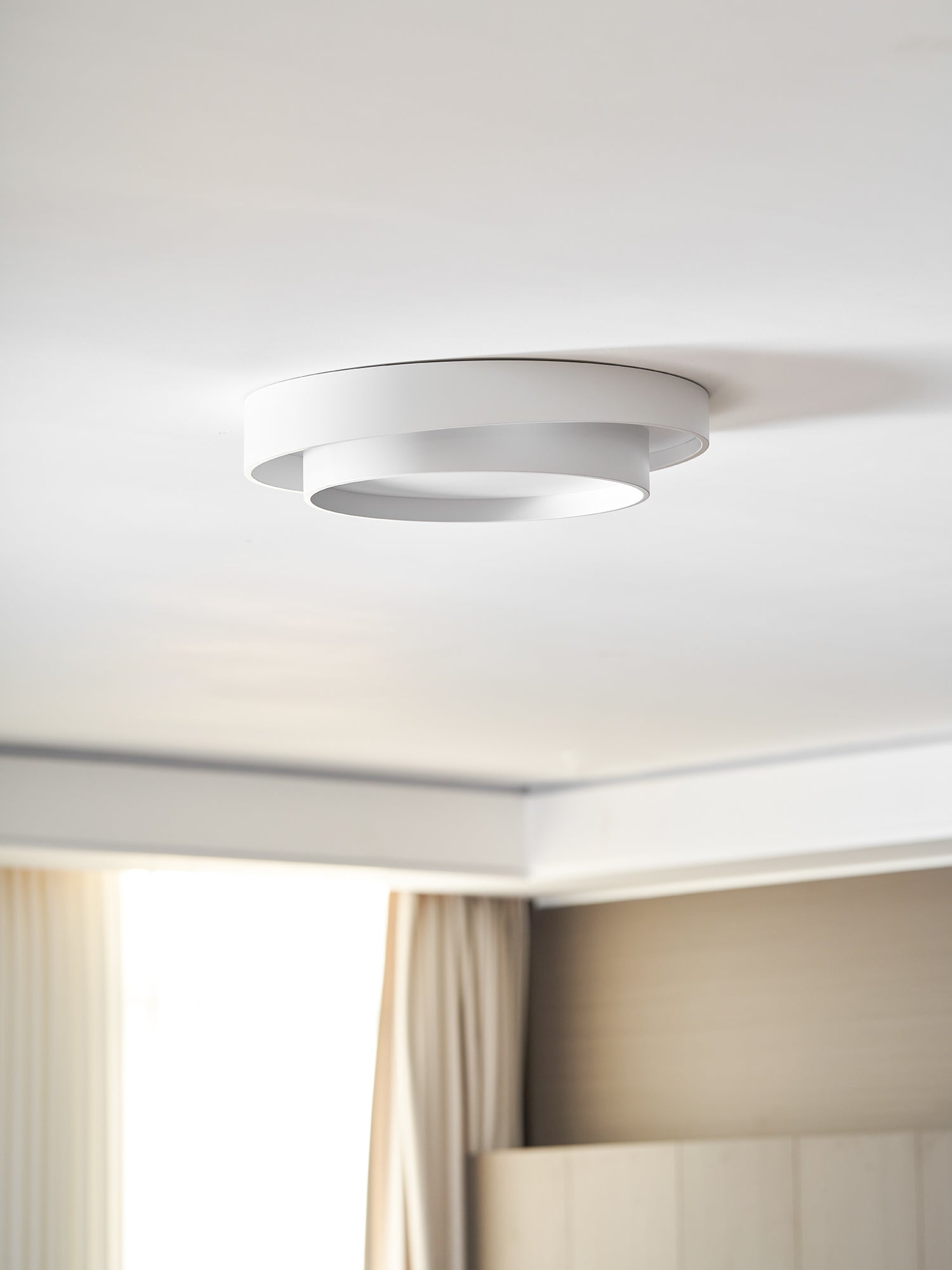 Ceiling Light Metal Integrated LED 40.0 cm White Modern Living Room Bedroom Flush Mount Lamp | Thomler