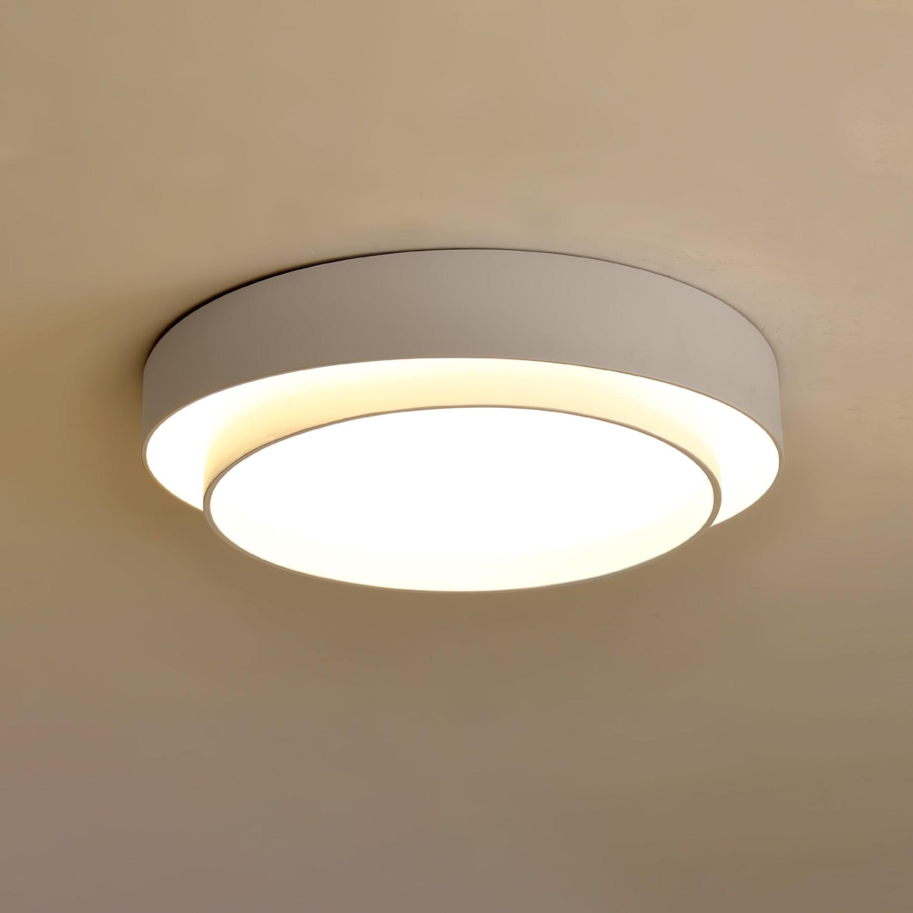 Modern Layered Drum Flush Mount Ceiling Light with Integrated LED for Living Room & Bedroom | Thomler