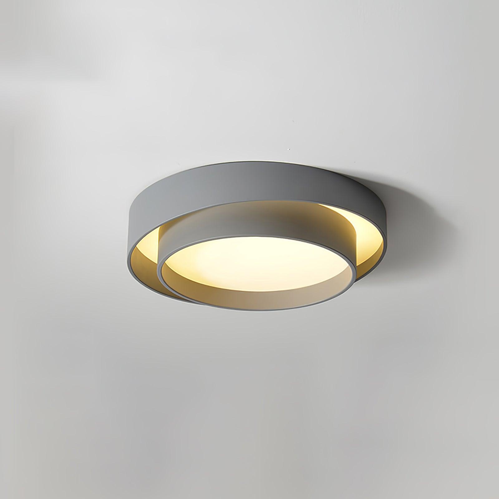 Modern Layered Drum Flush Mount Ceiling Light with Integrated LED for Living Room & Bedroom | Thomler