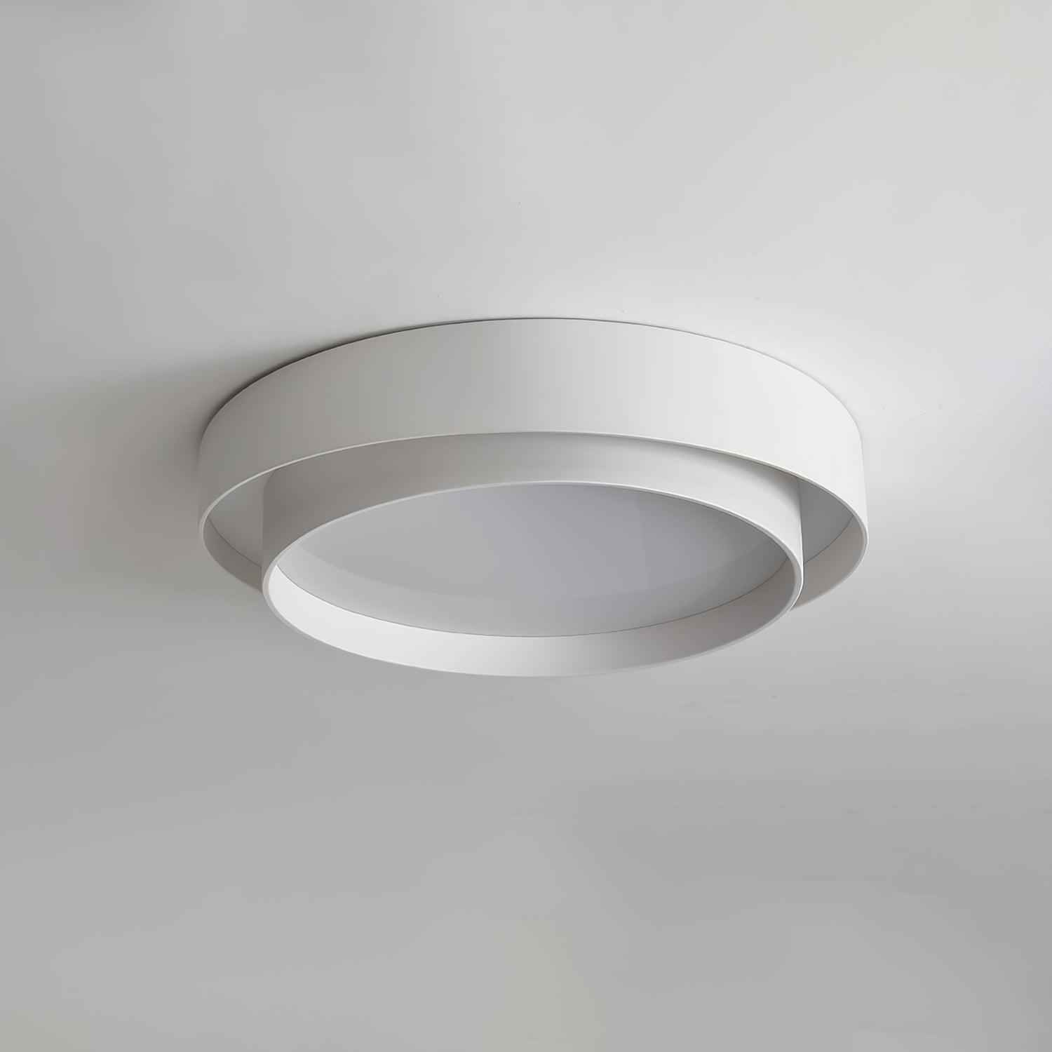 Modern Layered Drum Flush Mount Ceiling Light with Integrated LED for Living Room & Bedroom | Thomler
