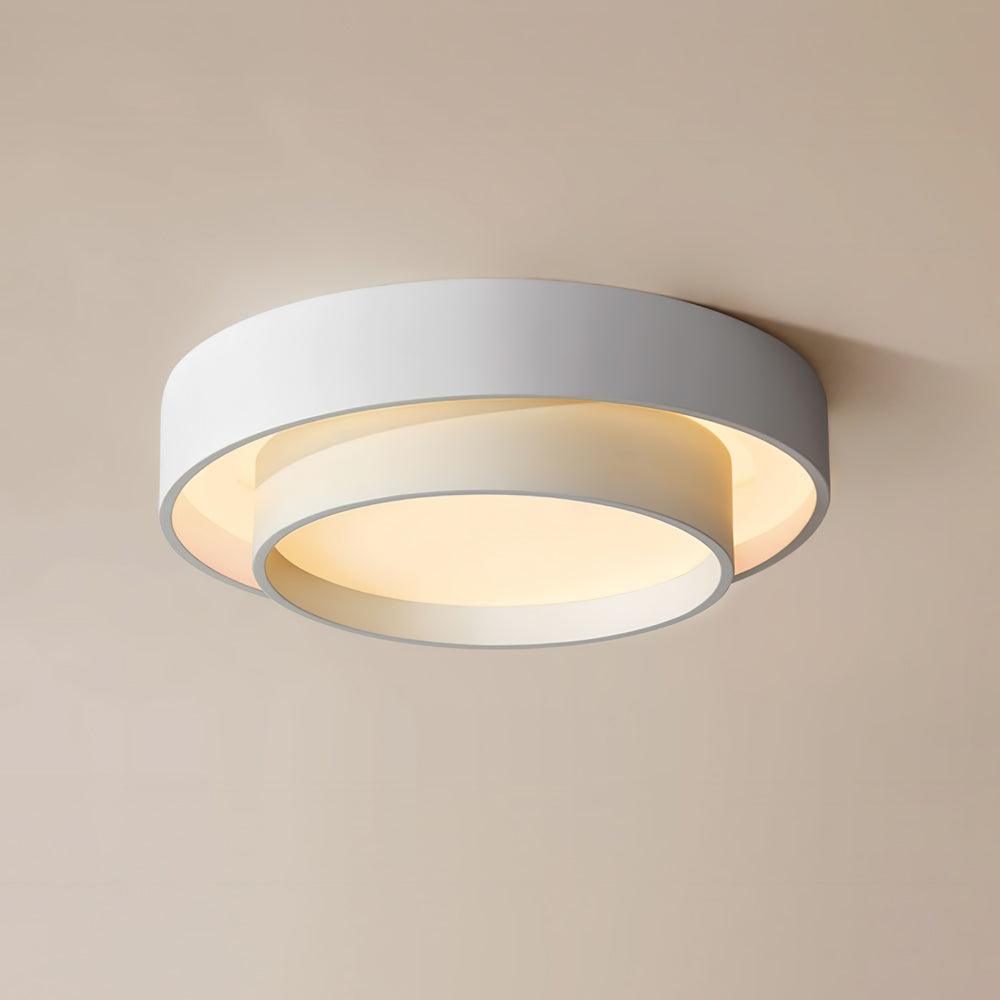 Modern Layered Drum Flush Mount Ceiling Light with Integrated LED for Living Room & Bedroom | Thomler