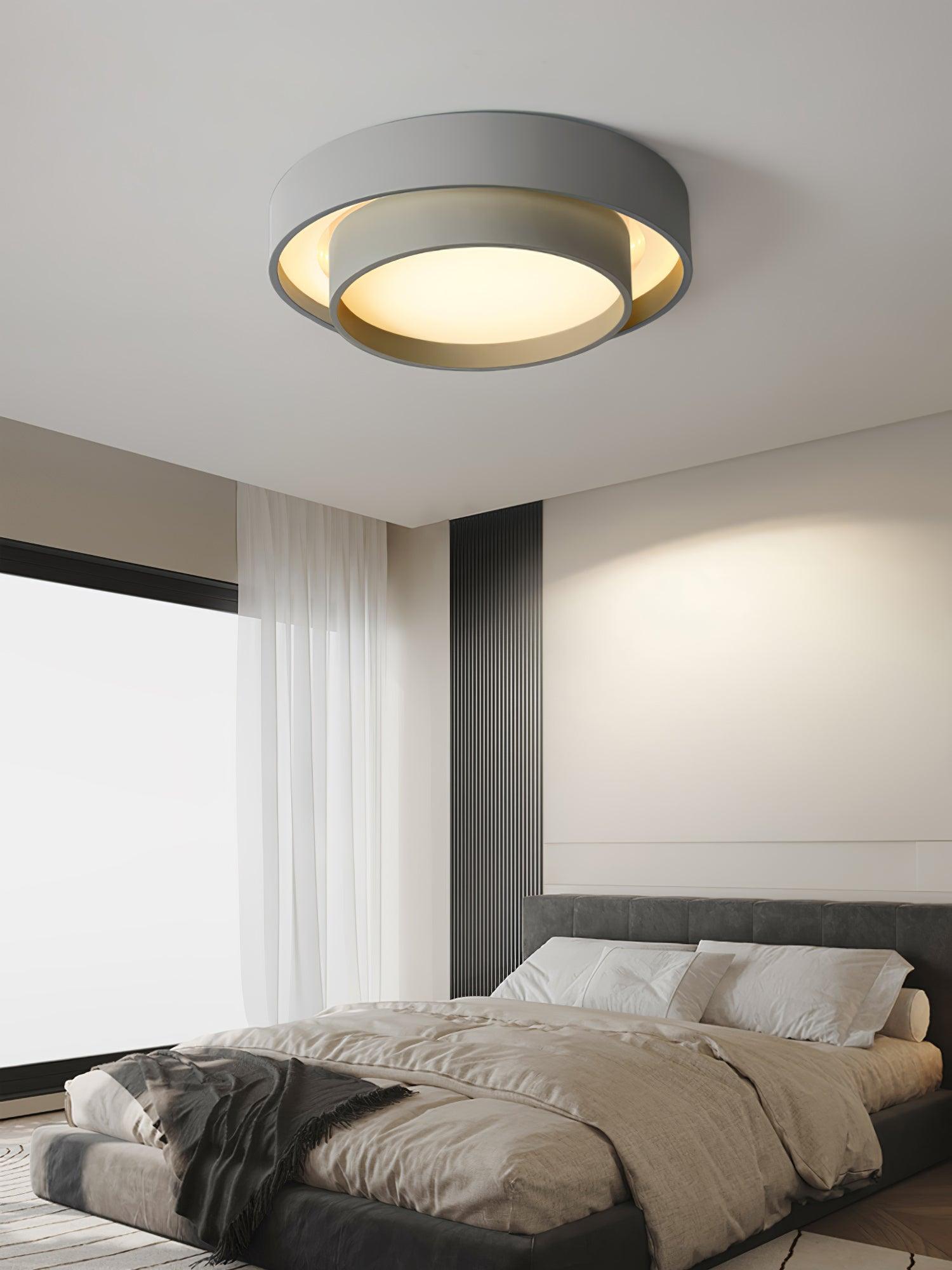 Ceiling Light Metal Integrated LED 40.0 cm White Modern Living Room Bedroom Flush Mount Lamp | Thomler