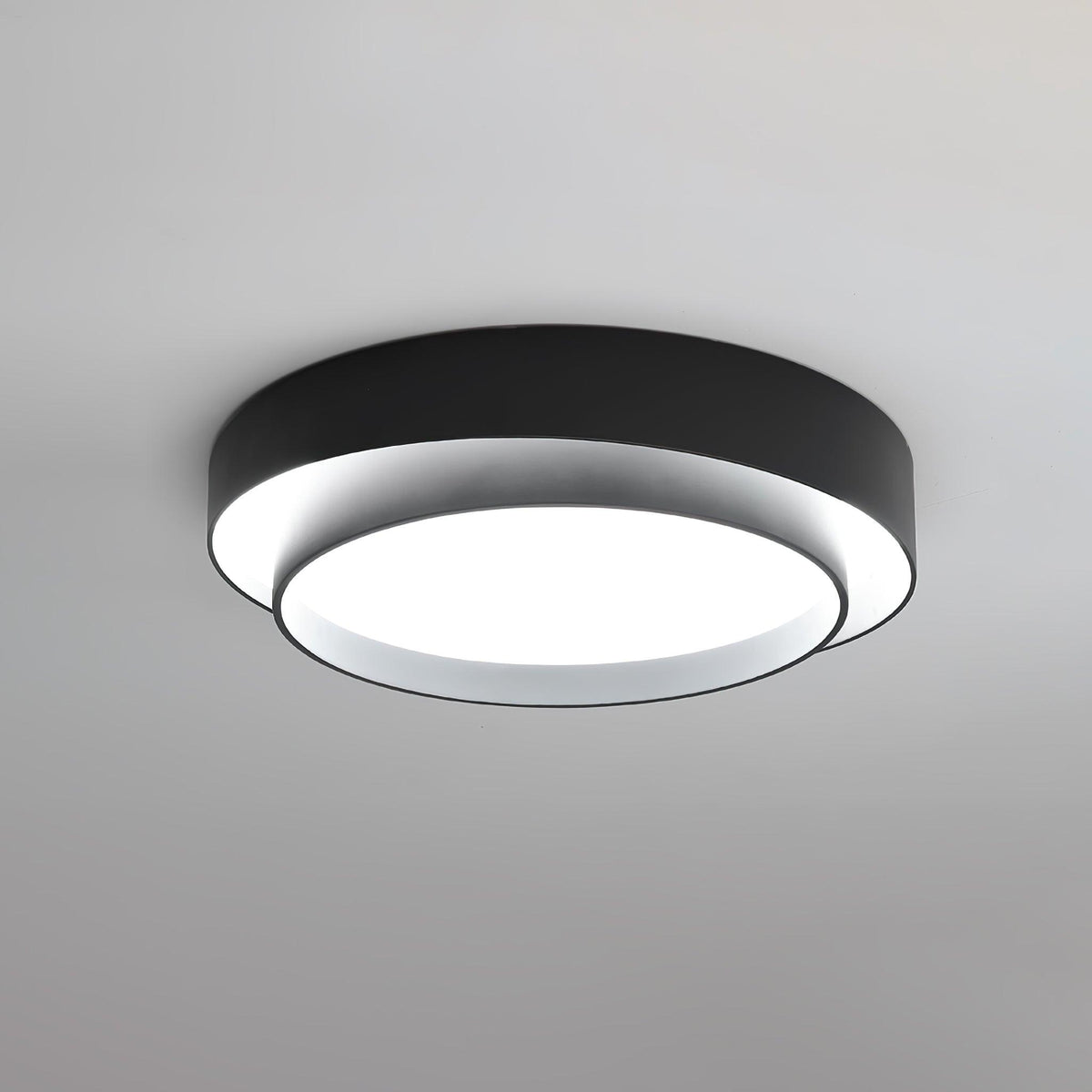 Modern Layered Drum Flush Mount Ceiling Light with Integrated LED for Living Room & Bedroom | Thomler