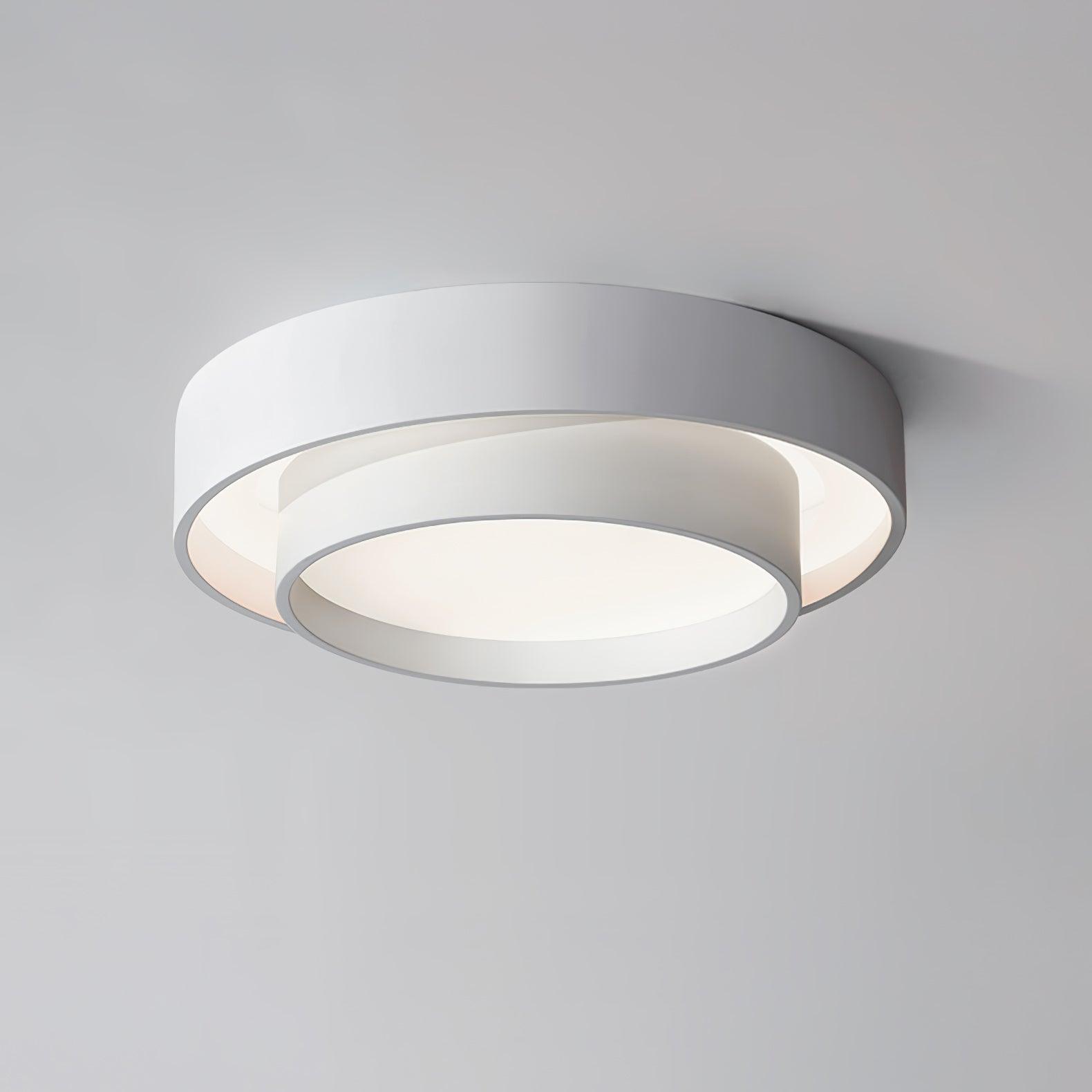 Modern Layered Drum Flush Mount Ceiling Light with Integrated LED for Living Room & Bedroom | Thomler