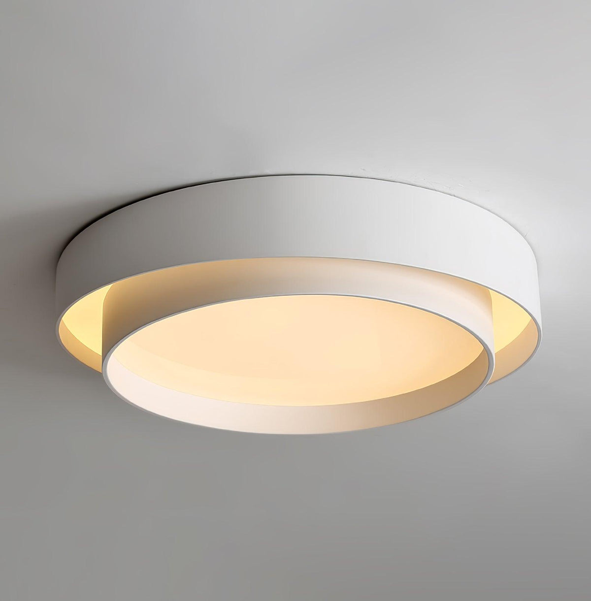 Modern Layered Drum Flush Mount Ceiling Light with Integrated LED for Living Room & Bedroom | Thomler