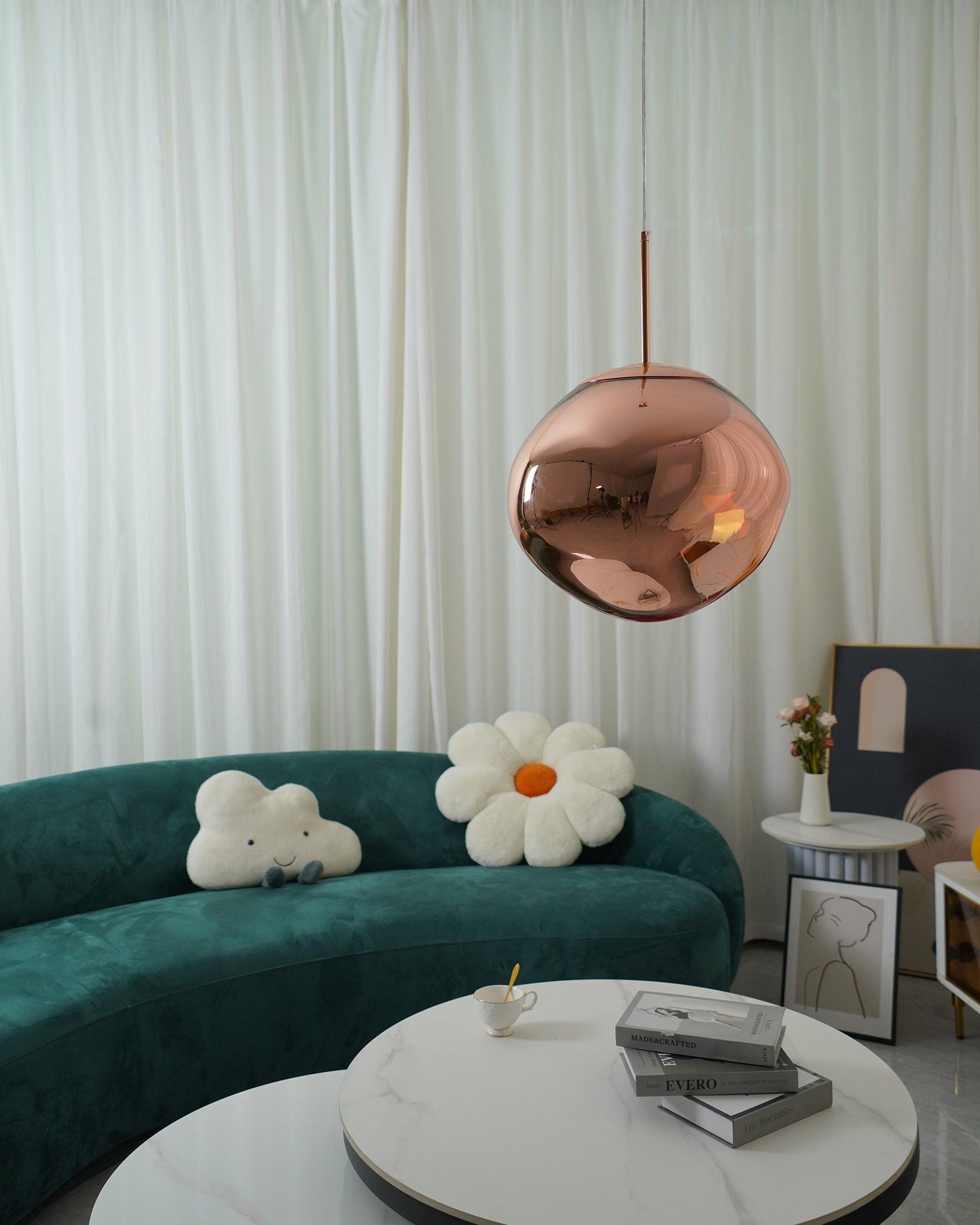Pendant Lamp Metal 11 in Adjustable Ceiling Light Silver Gold Rose Gold Smoky Gray | Thomler