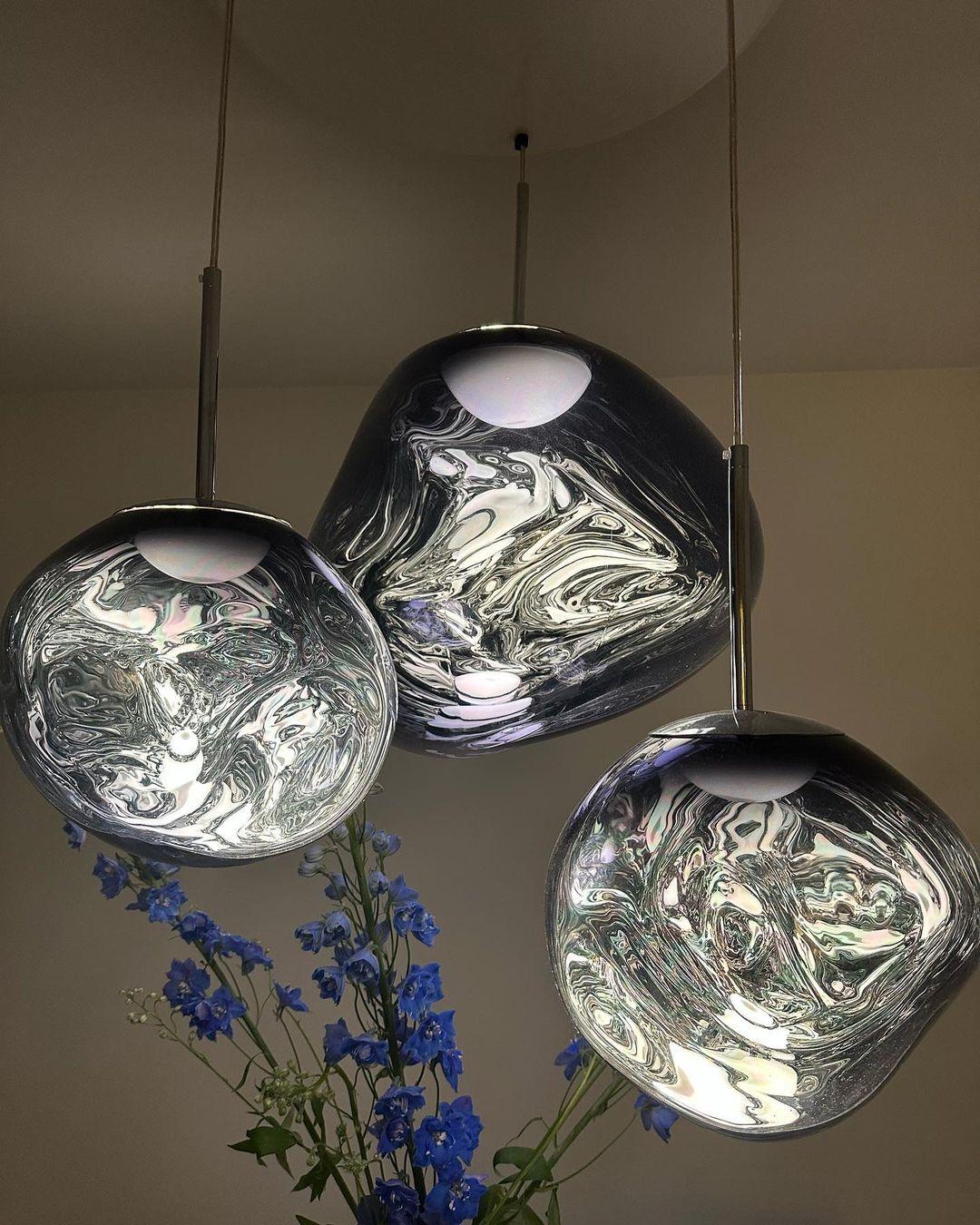 Pendant Lamp Metal 11 in Adjustable Ceiling Light Silver Gold Rose Gold Smoky Gray | Thomler