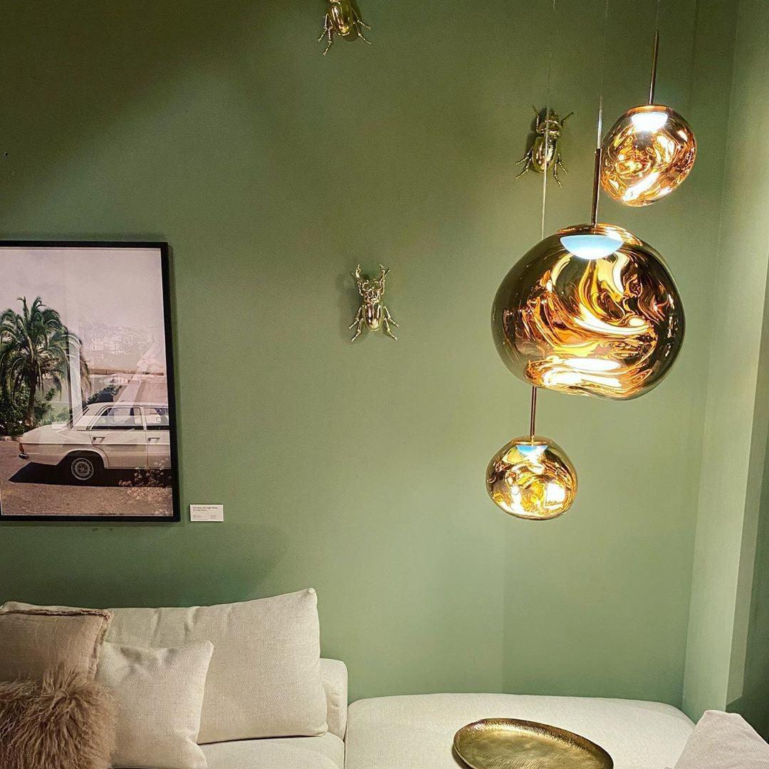 Pendant Lamp Metal 11 in Adjustable Ceiling Light Silver Gold Rose Gold Smoky Gray | Thomler