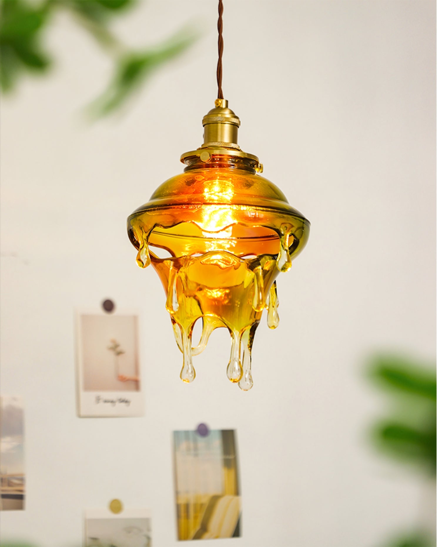 Pendant Light Resin Drip 9.1 in Adjustable Indoor Ceiling Lamp Modern Dining Room Kitchen Hanging Light | Thomler