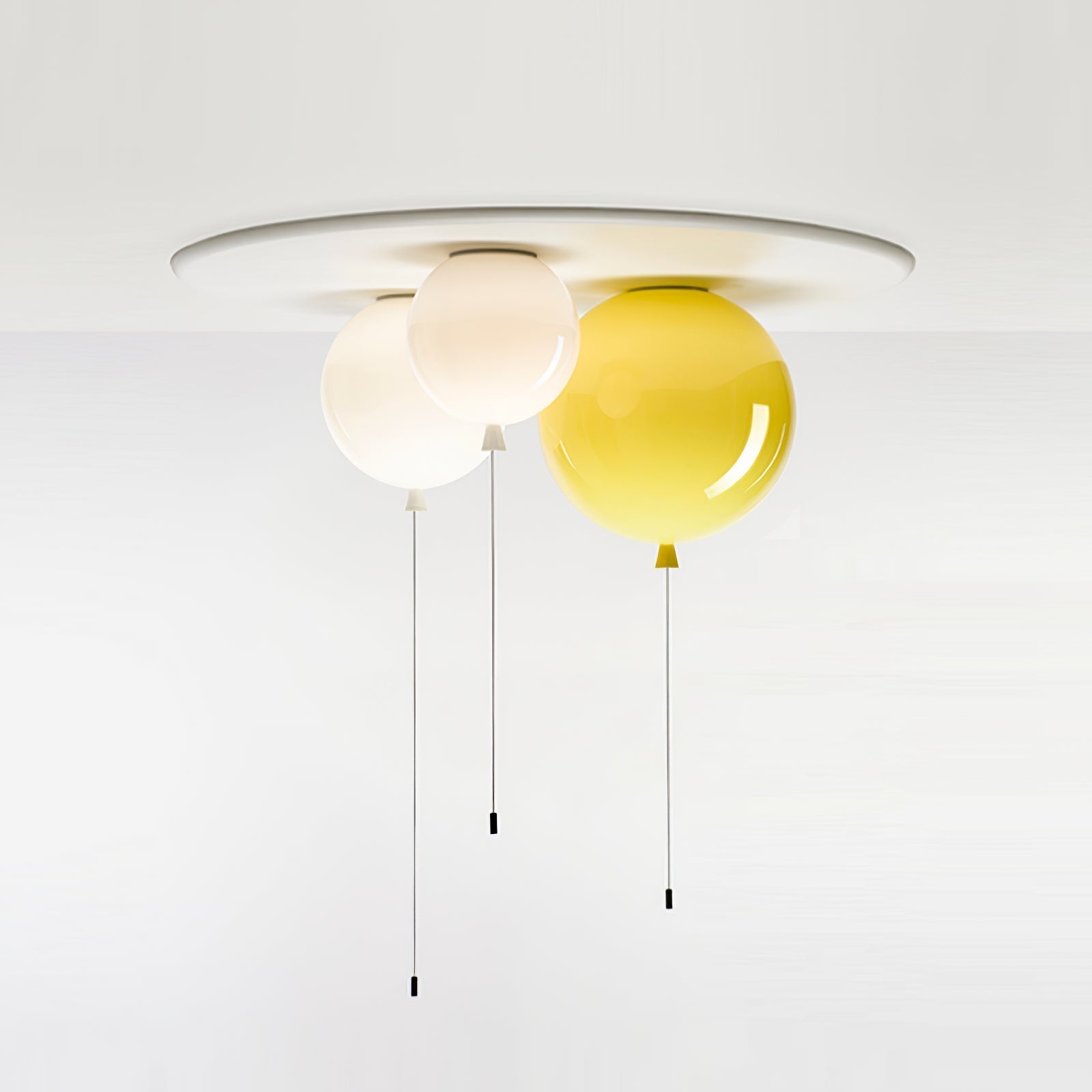Ceiling Lamp Plastic Balloon 35.0 cm Yellow Childrens Room Pull Cord Hanging Light Playroom Nursery E27 Fixture | Thomler
