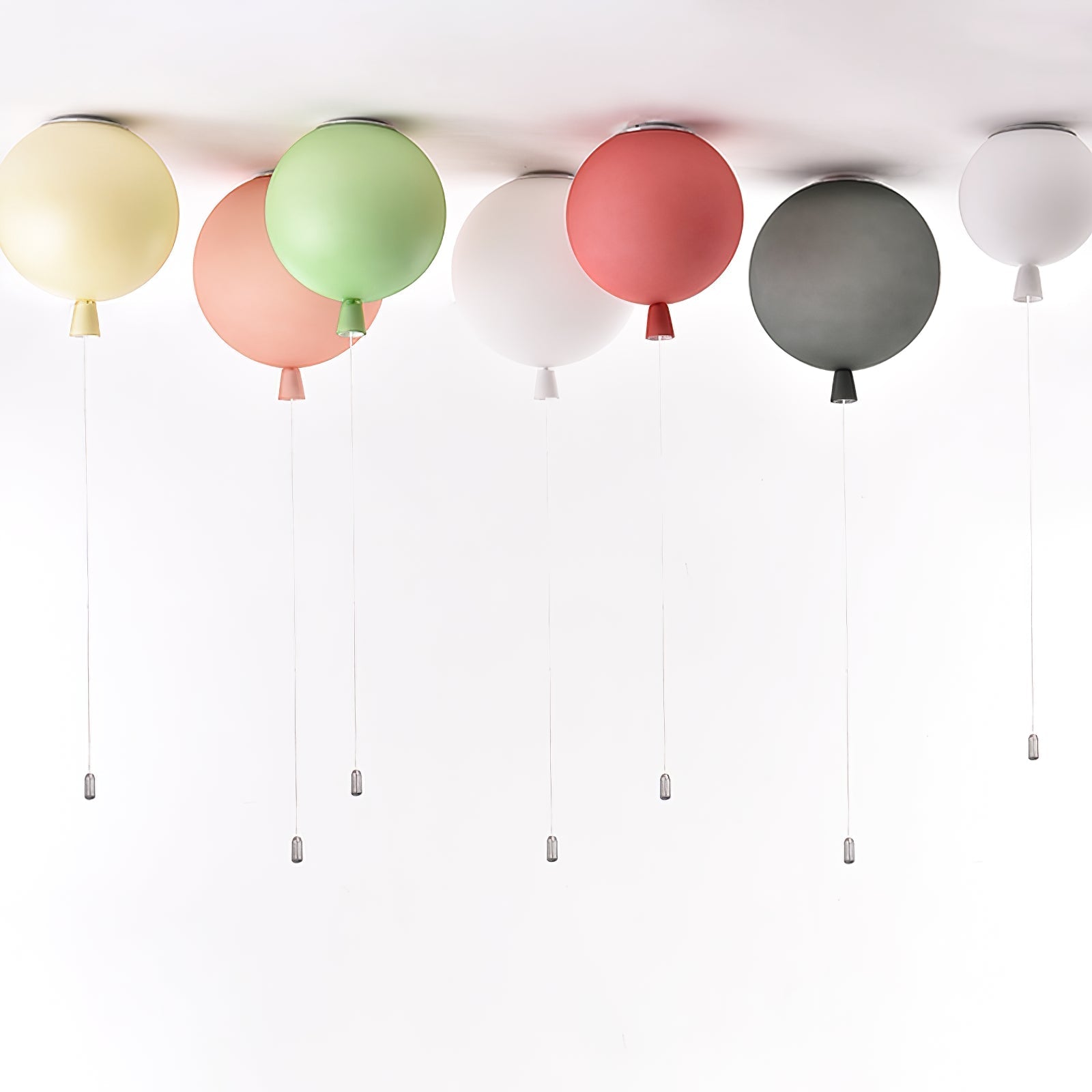 Ceiling Lamp Plastic Balloon 35.0 cm Yellow Childrens Room Pull Cord Hanging Light Playroom Nursery E27 Fixture | Thomler