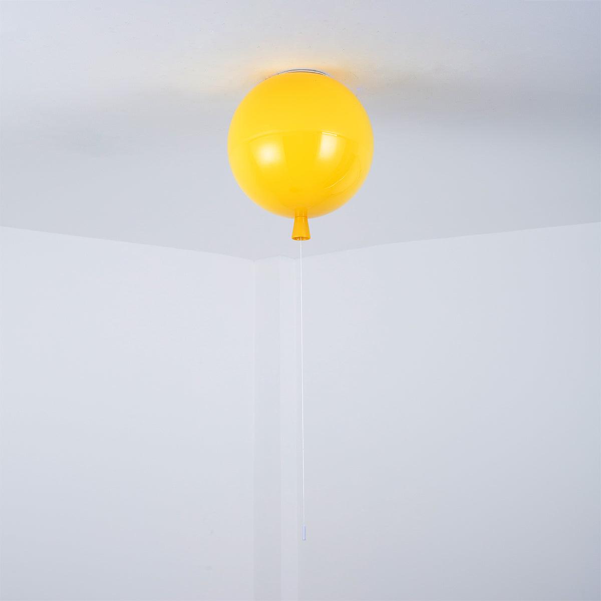 Ceiling Lamp Plastic Balloon 35.0 cm Yellow Childrens Room Pull Cord Hanging Light Playroom Nursery E27 Fixture | Thomler