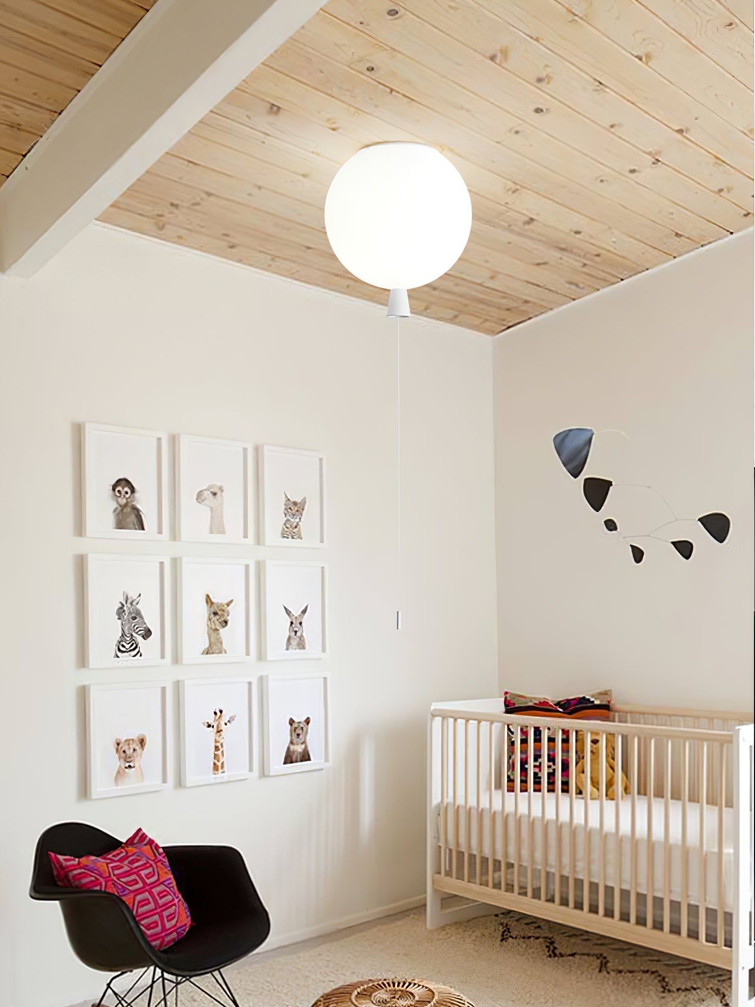 Ceiling Lamp Plastic Balloon 35.0 cm Yellow Childrens Room Pull Cord Hanging Light Playroom Nursery E27 Fixture | Thomler
