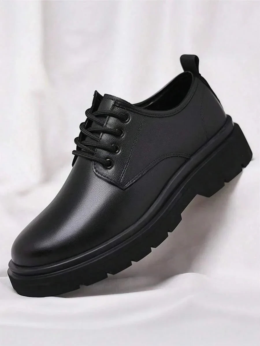 Classic Oxford Lace-Up Boots with Platform Rubber Sole – Casual Leather Footwear for Men | Thomler