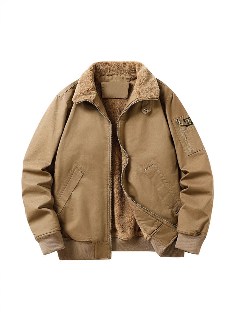 Insulated Winter Aviator Coat with Elastic Band Trim for Men | Thomler