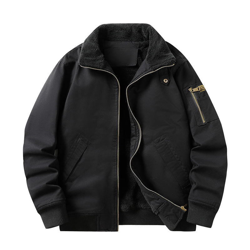 Insulated Winter Aviator Coat with Elastic Band Trim for Men | Thomler
