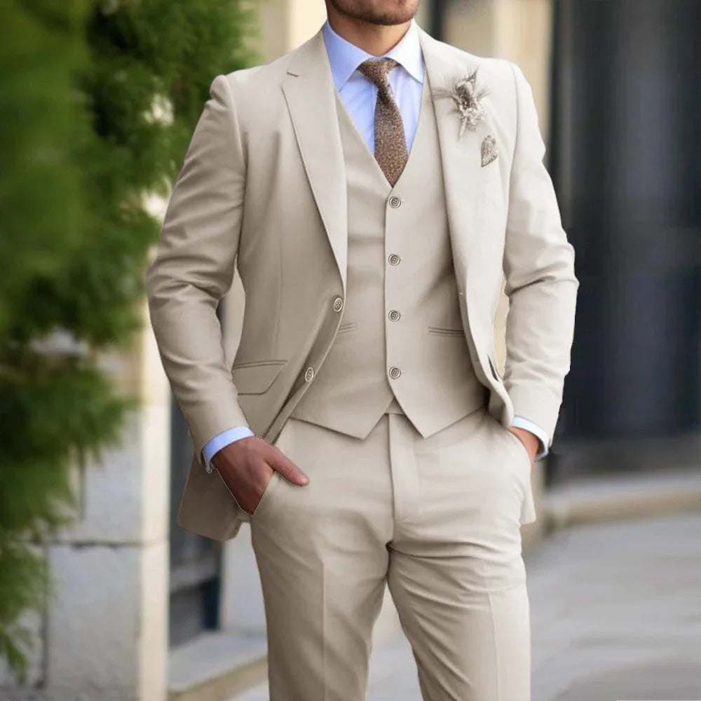 Tailored 3-Piece Suit for Men - Blazer, Vest & Pants Set in Slim Fit for Business, Weddings & Formal Events | Thomler