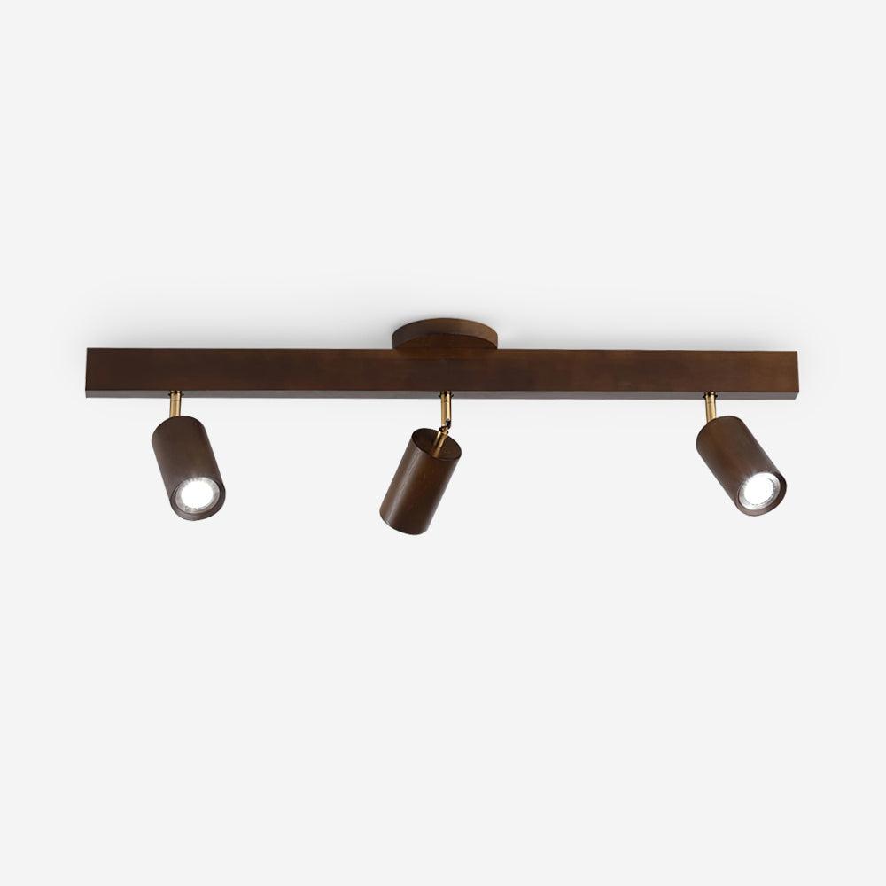 Track Lighting Wood Metal 16.5 in Plug-In LED Ceiling Wall Fixture Warm White Living Room Accent Lighting | Thomler