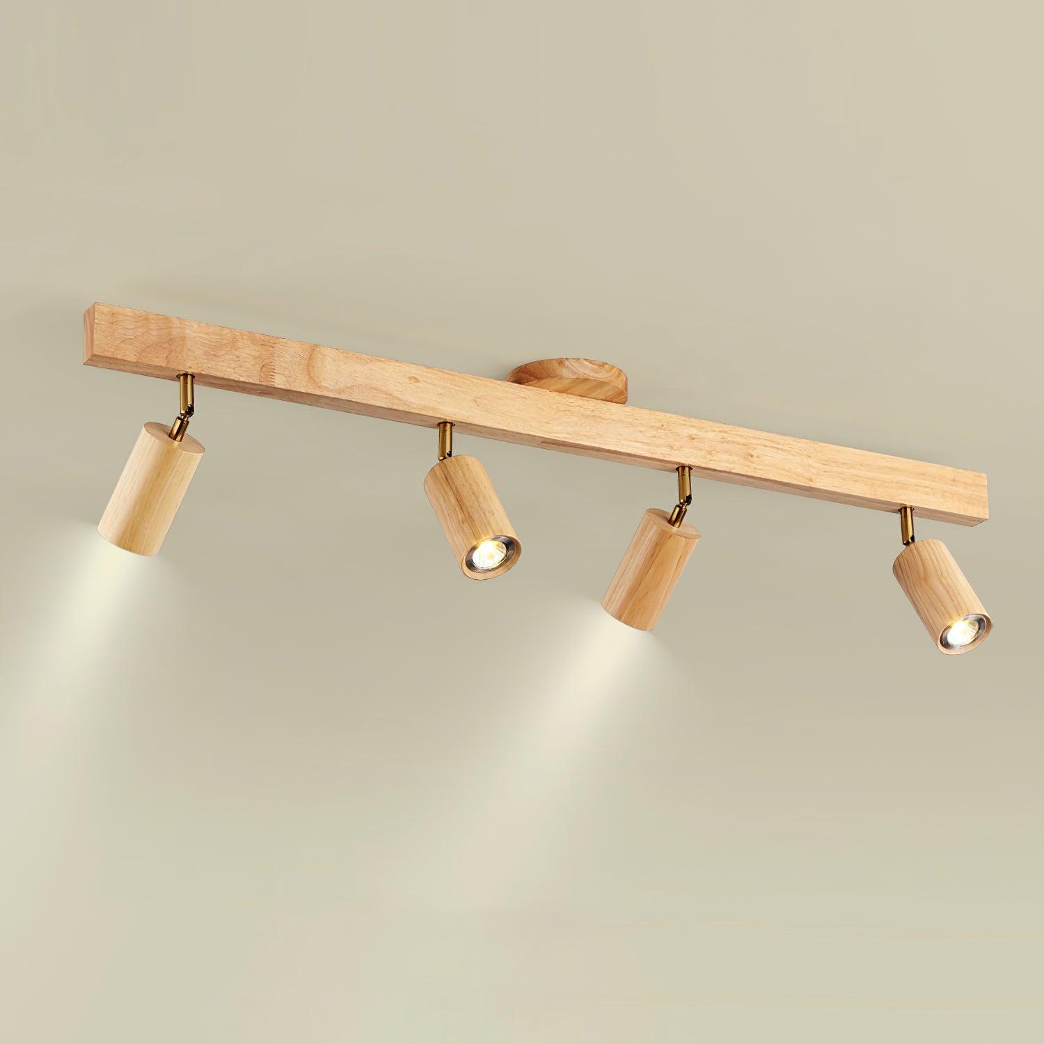 Ceiling Track Light Wood 60.0 cm Adjustable LED Spotlights Living Room Kitchen Hallway Modern Lighting | Thomler