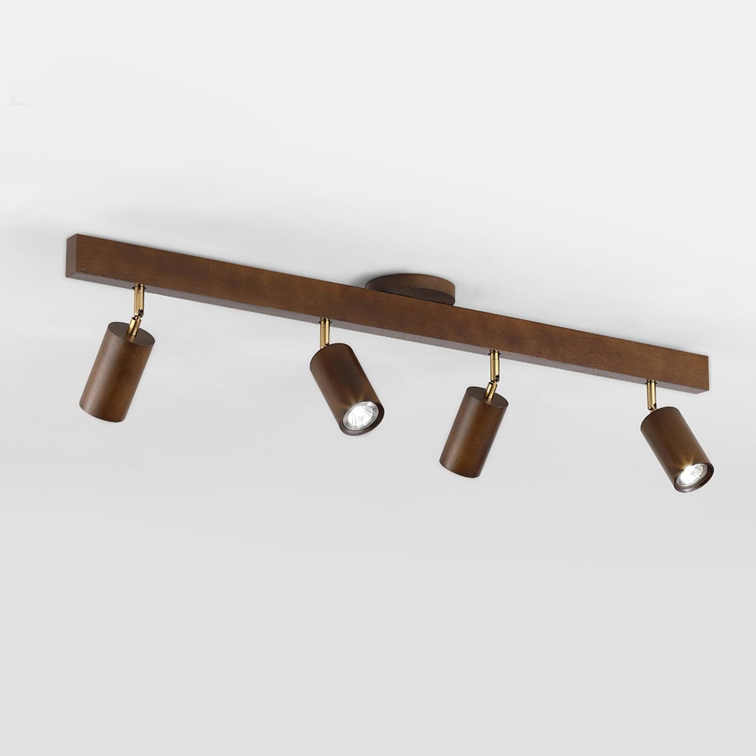 Track Lighting Wood Metal 16.5 in Plug-In LED Ceiling Wall Fixture Warm White Living Room Accent Lighting | Thomler
