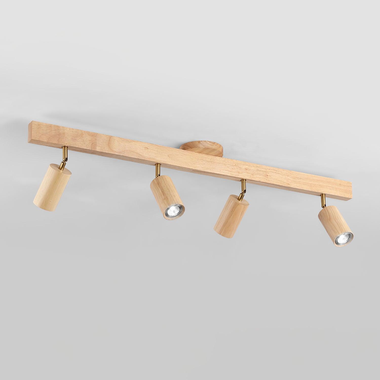 Ceiling Track Light Wood 60.0 cm Adjustable LED Spotlights Living Room Kitchen Hallway Modern Lighting | Thomler