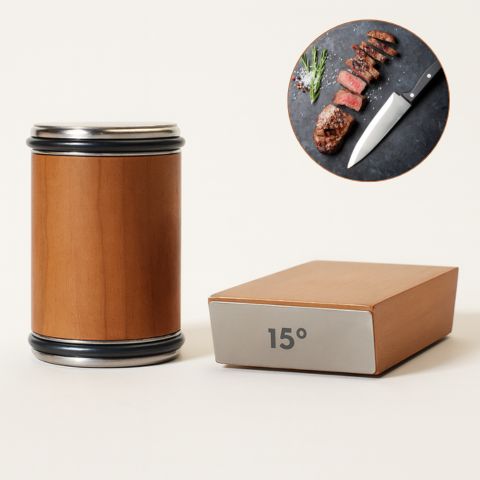 Rolling Knife Sharpener for Kitchen Knives – Angle Guide Tool for Fast Razor-Sharp Edge Restoration – Non-Slip Base Compact Handheld Manual | Thomler