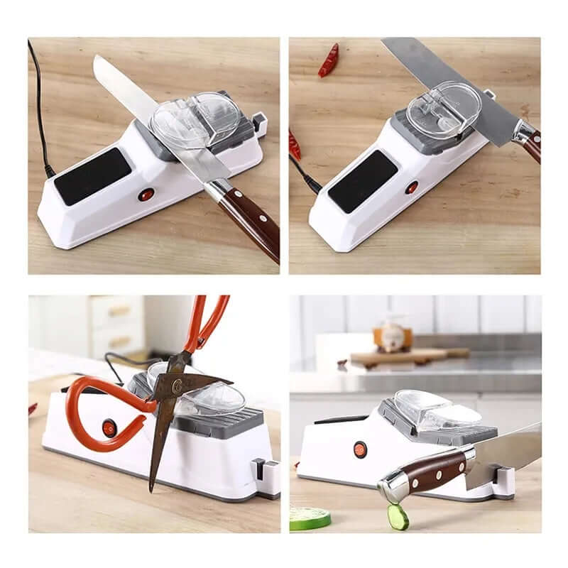 Electric Knife Sharpener Rechargeable USB Powered Kitchen Blade Tool for Chef Knives Scissors Cutlery Compact Cordless Sharpening System Non | Thomler