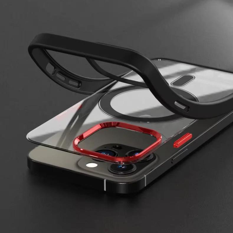 Clear iPhone Case with Metal Camera Ring MagSafe Compatible Shockproof Cover for iPhone 13 14 15 16 17 Pro Max Air Plus Wireless Charging | Thomler