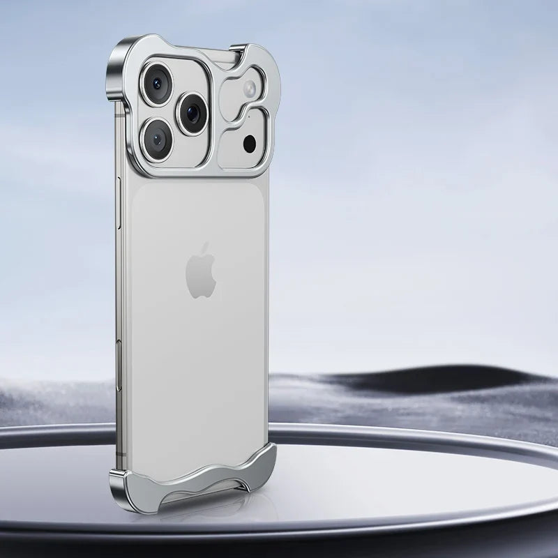 Aluminum Edge-Guard iPhone Bumper – Frameless Camera & Corner Shield for 12-17 Series | Thomler