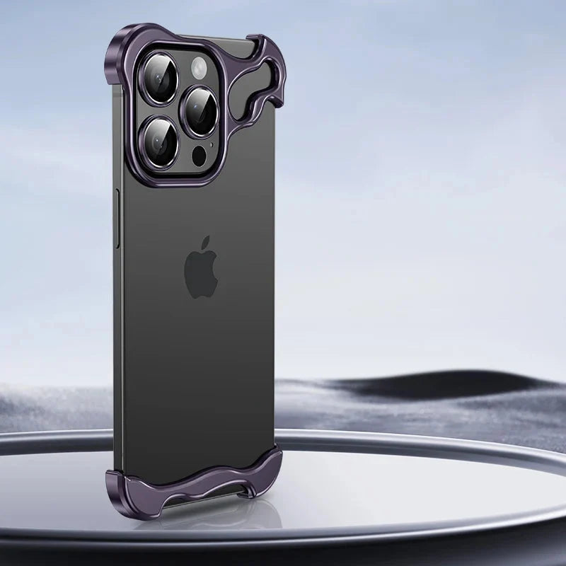 Aluminum Edge-Guard iPhone Bumper – Frameless Camera & Corner Shield for 12-17 Series | Thomler