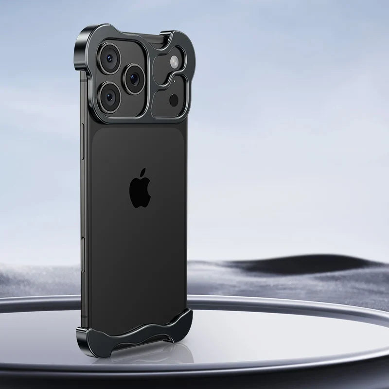 Aluminum Edge-Guard iPhone Bumper – Frameless Camera & Corner Shield for 12-17 Series | Thomler