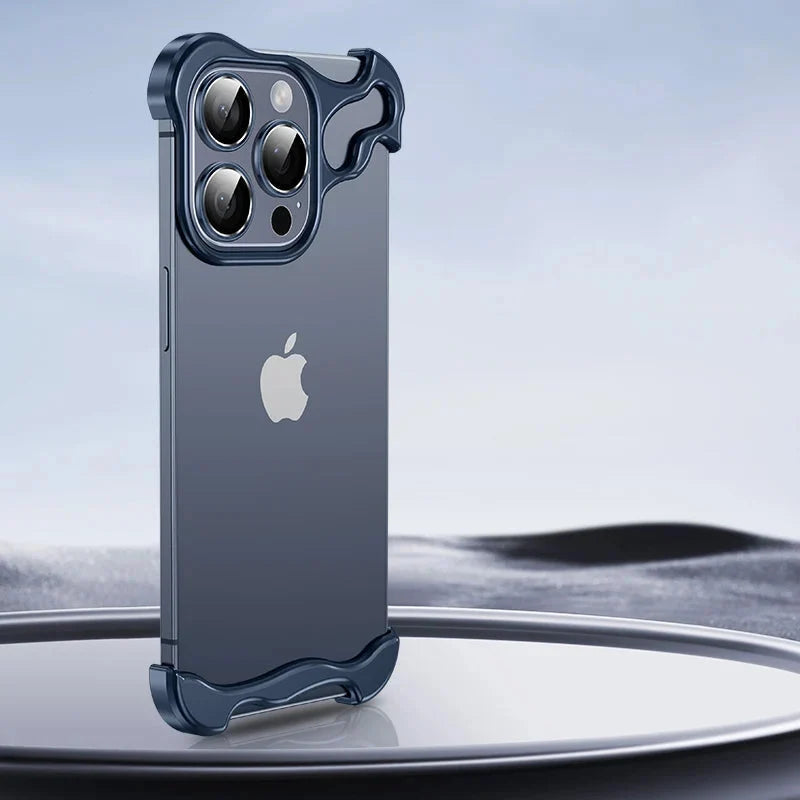 Aluminum Edge-Guard iPhone Bumper – Frameless Camera & Corner Shield for 12-17 Series | Thomler