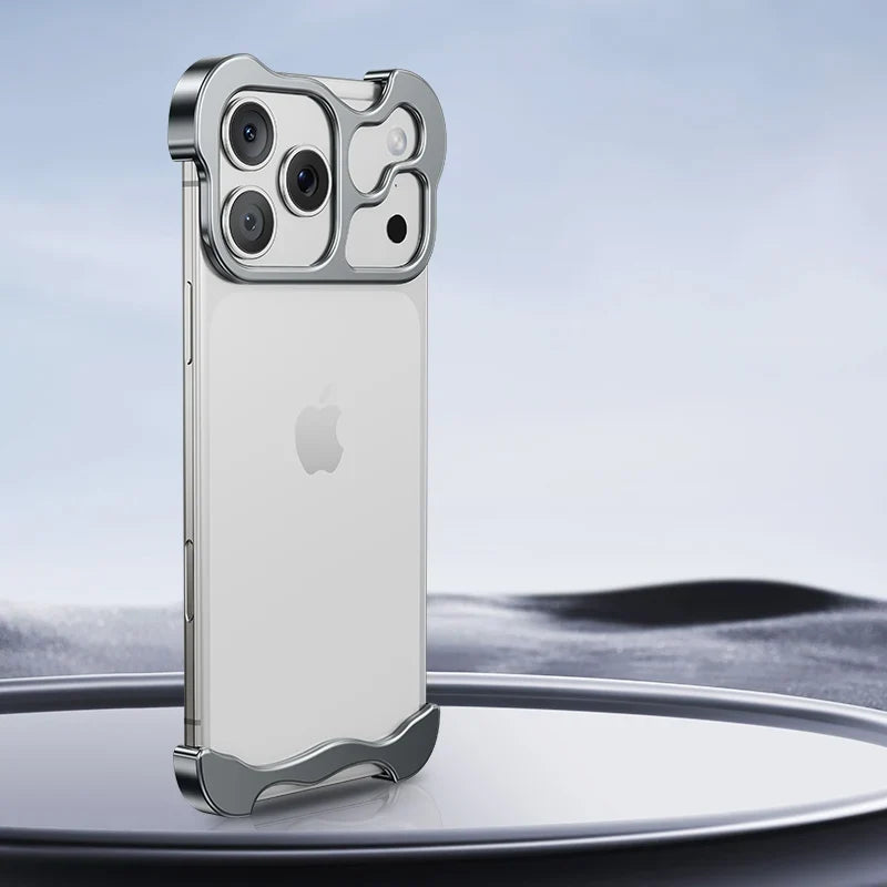 Aluminum Edge-Guard iPhone Bumper – Frameless Camera & Corner Shield for 12-17 Series | Thomler