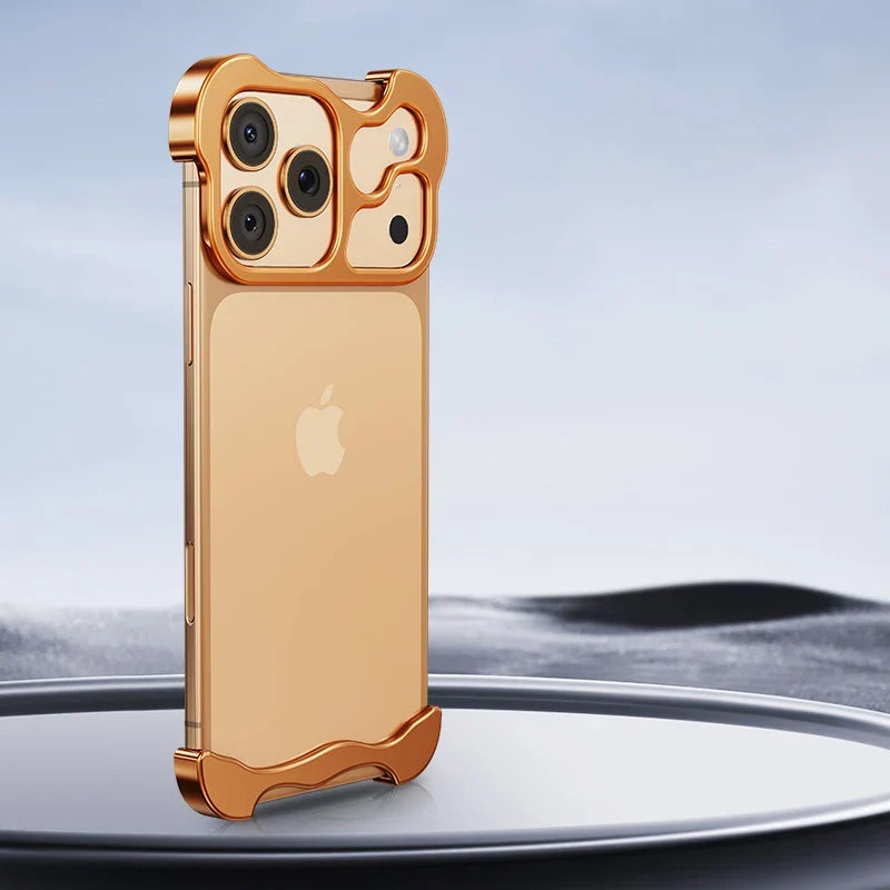 Aluminum Edge-Guard iPhone Bumper – Frameless Camera & Corner Shield for 12-17 Series | Thomler