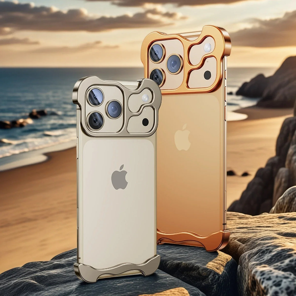 Aluminum Edge-Guard iPhone Bumper – Frameless Camera & Corner Shield for 12-17 Series | Thomler