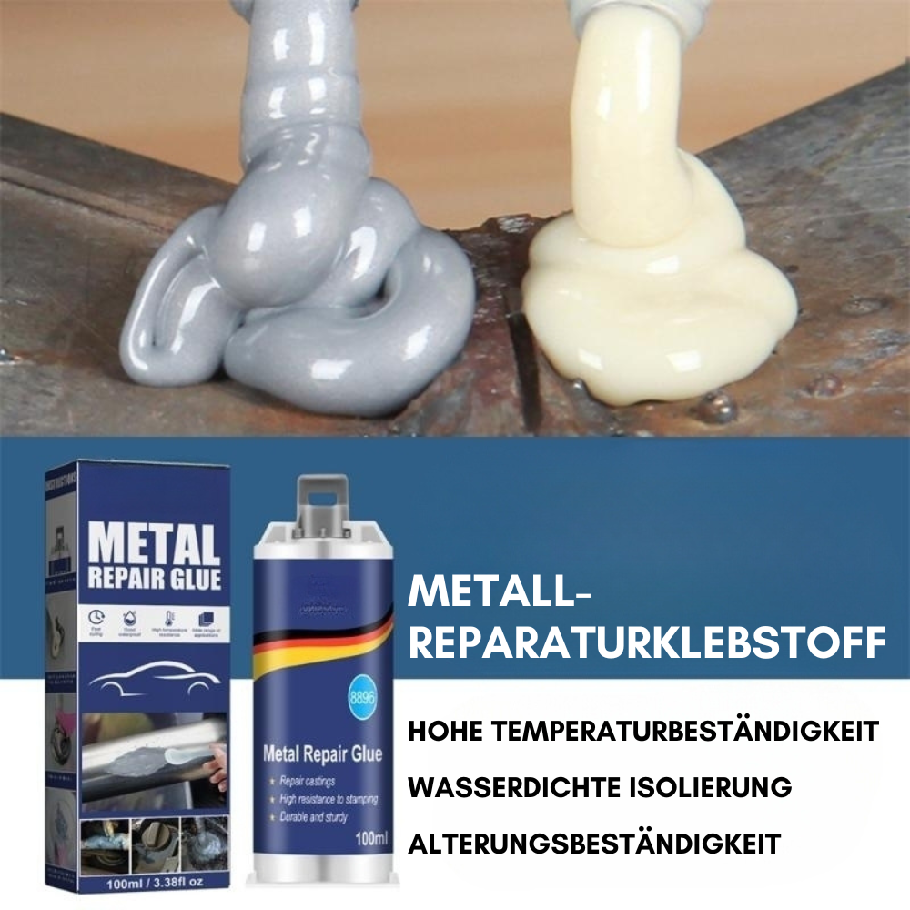 Industrial Metal Repair Epoxy for Steel, Aluminum & Cast Iron | Heat Resistant Liquid Metal Bonding Compound 3.4 oz | Thomler