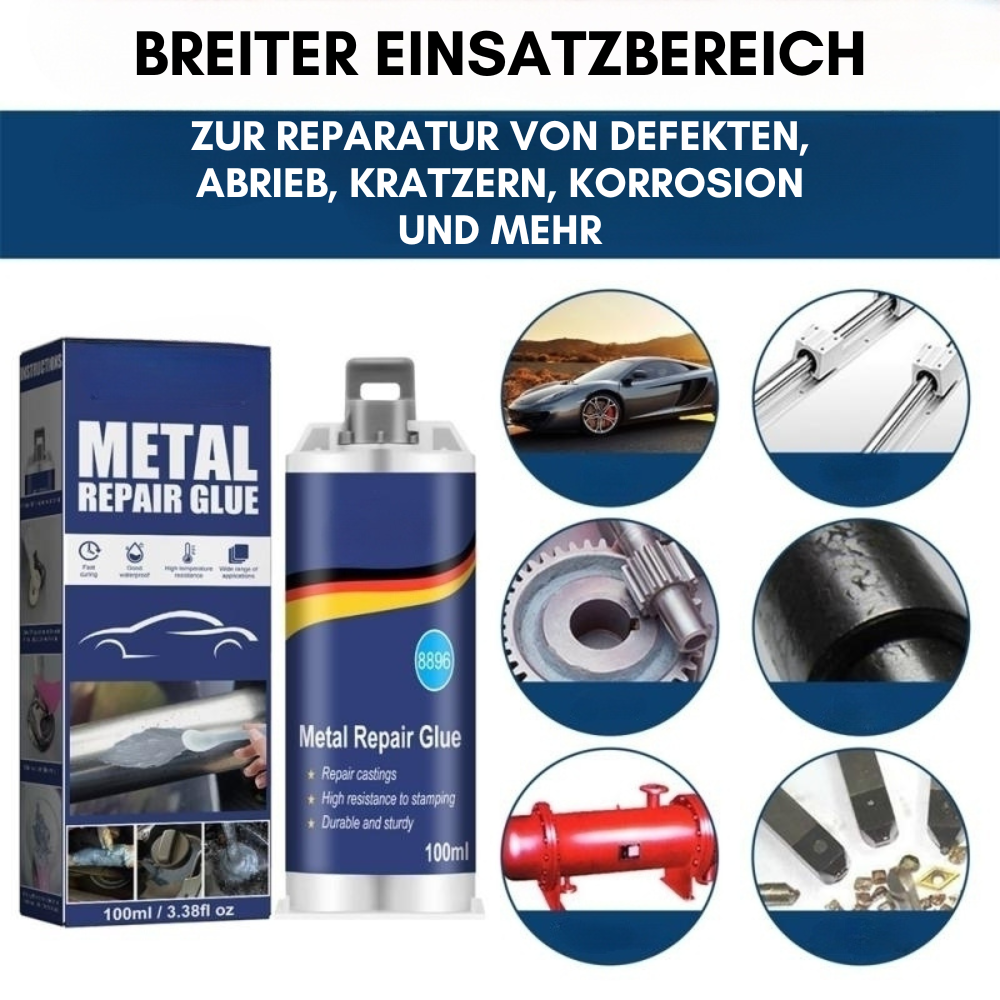 Industrial Metal Repair Epoxy for Steel, Aluminum & Cast Iron | Heat Resistant Liquid Metal Bonding Compound 3.4 oz | Thomler