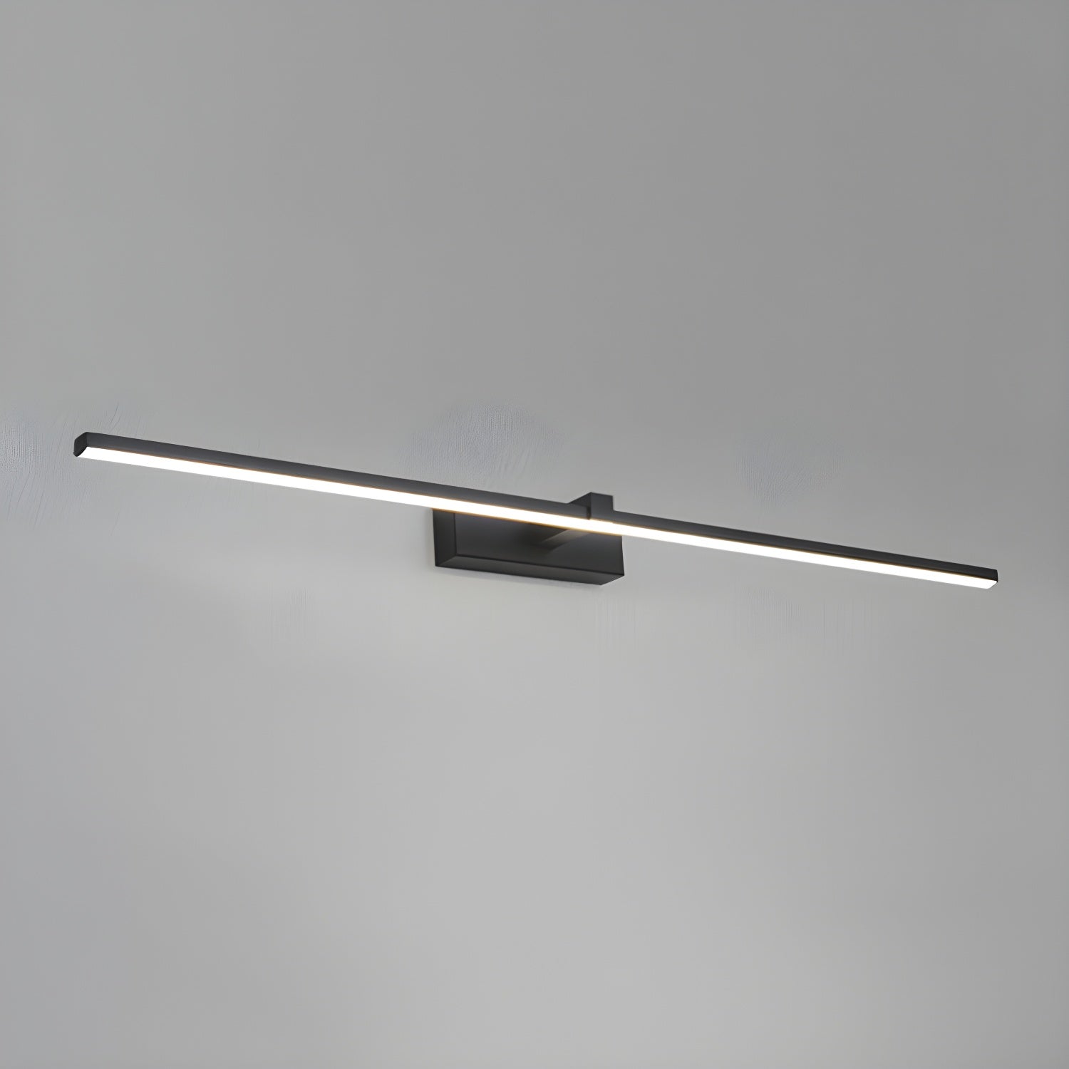 Metal Linear Wall Light Aluminum 15.7 in 1-Light Black Bathroom Vanity Lighting | Thomler