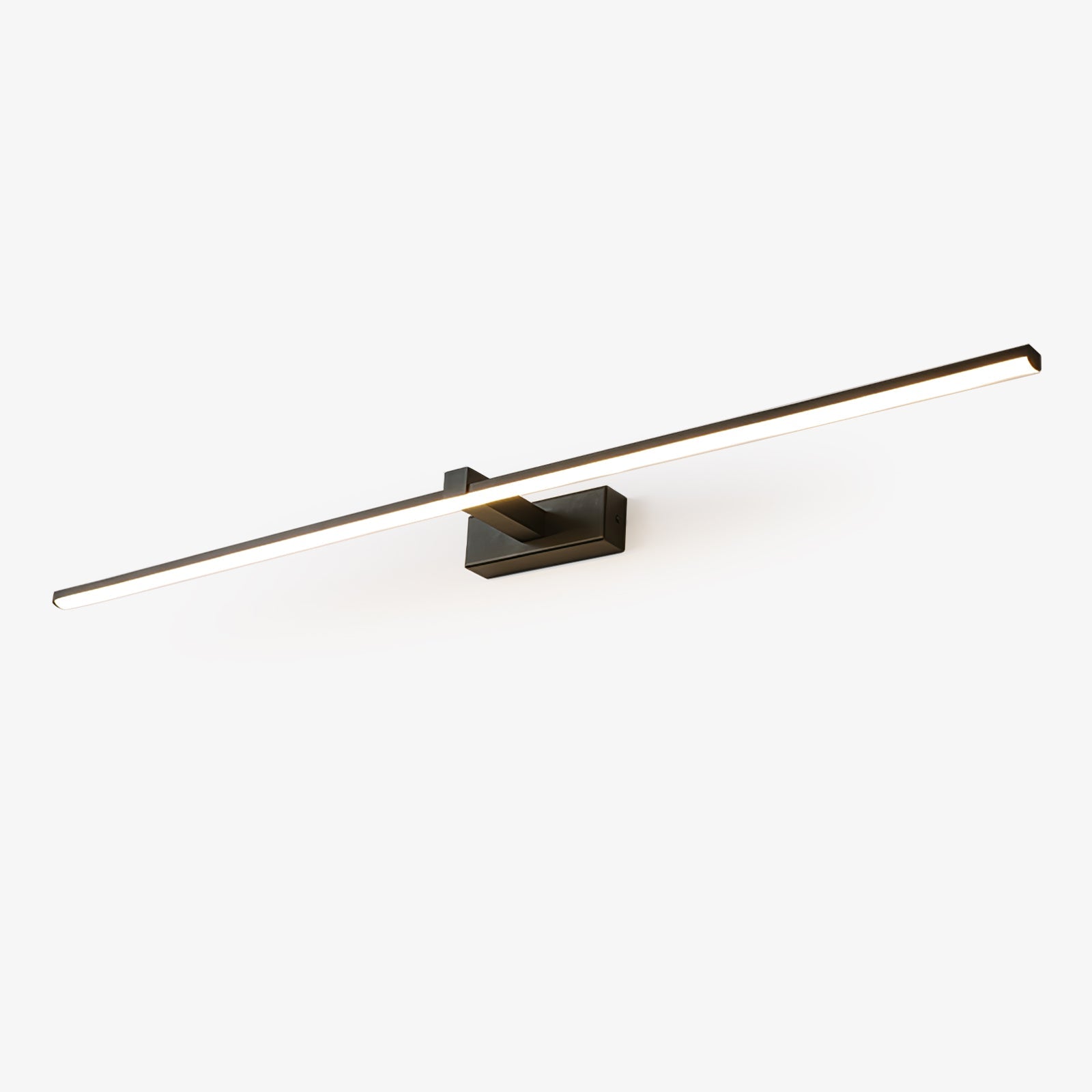 Metal Linear Wall Light Aluminum 15.7 in 1-Light Black Bathroom Vanity Lighting | Thomler